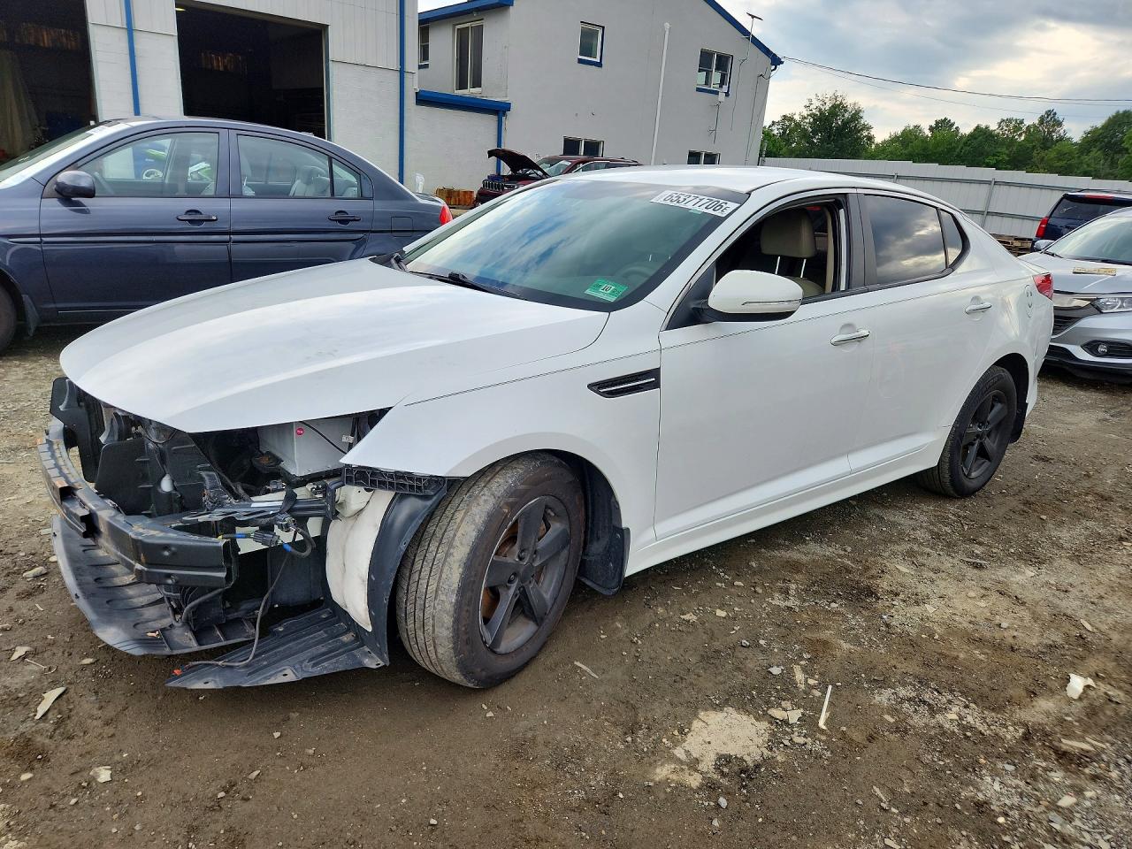 2015 Kia Optima Lx White vin: KNAGM4A76F5545019