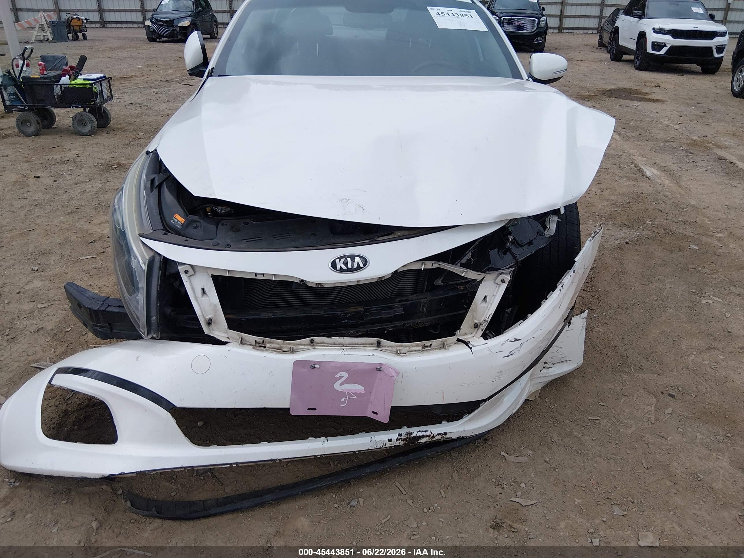 2015 Kia Optima Lx White vin: KNAGM4A76F5559681