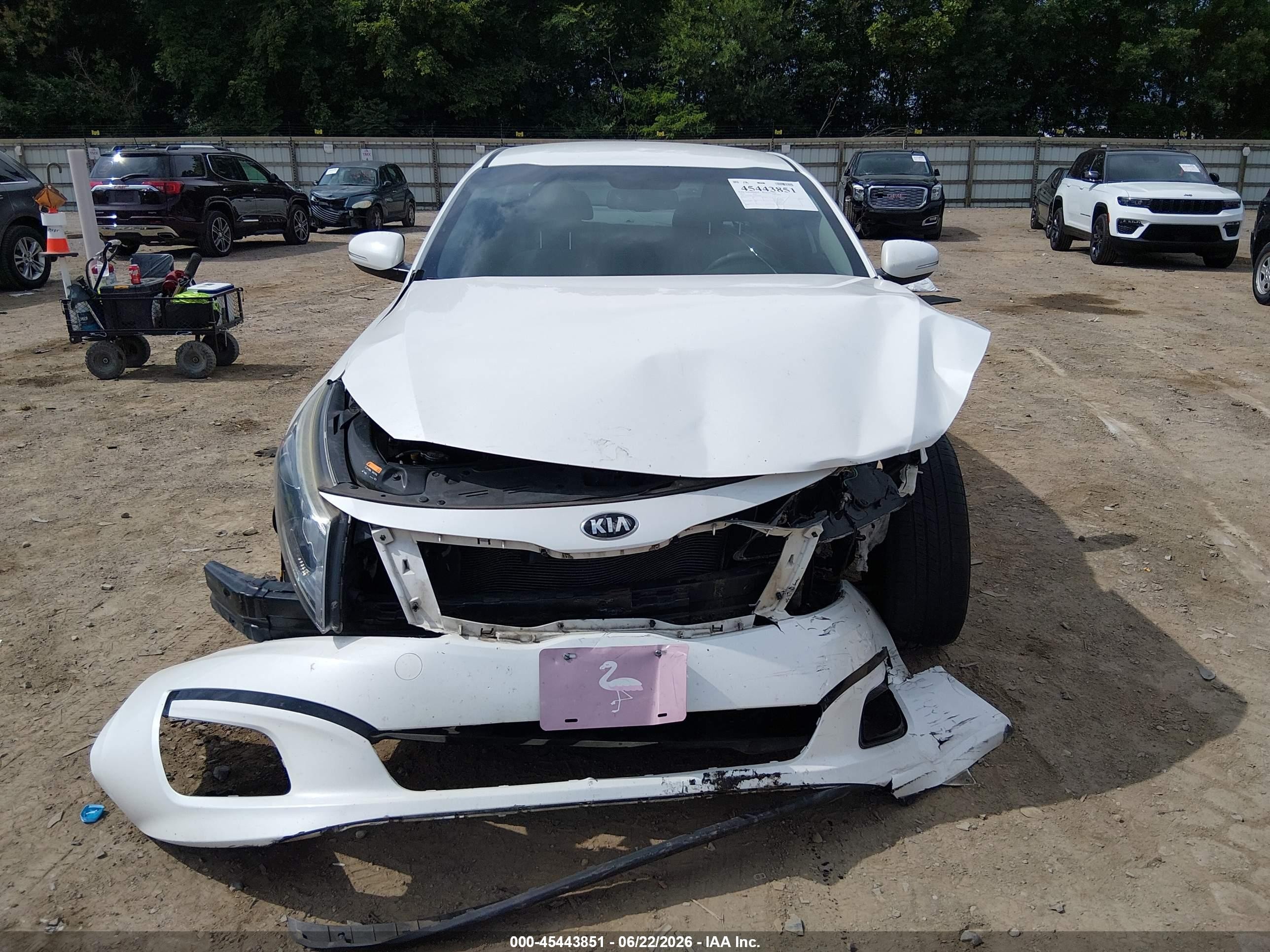 2015 Kia Optima Lx White vin: KNAGM4A76F5559681