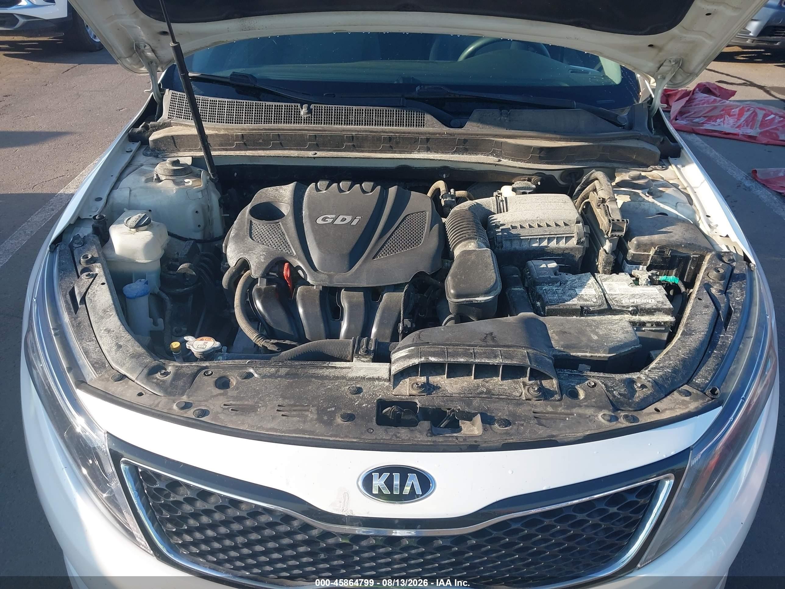 2015 Kia Optima Lx White vin: KNAGM4A76F5615912