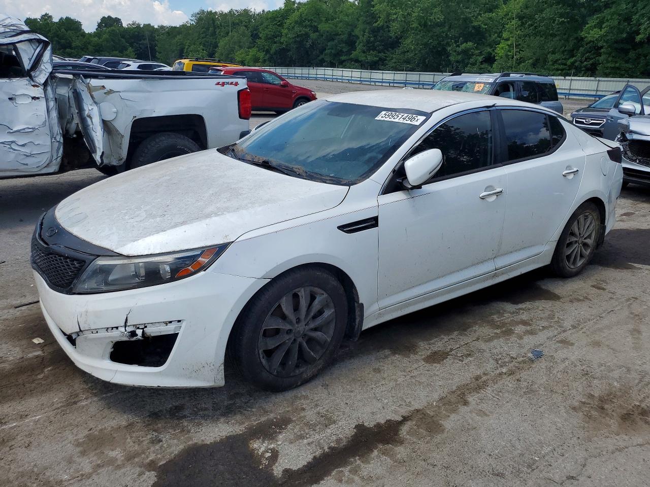 2015 Kia Optima Lx White vin: KNAGM4A76F5617675
