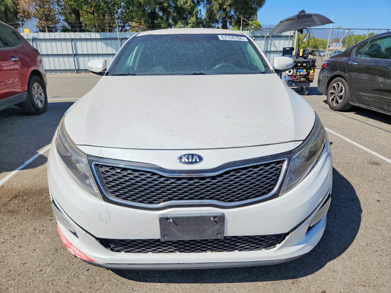 2015 Kia Optima Lx White vin: KNAGM4A76F5644004