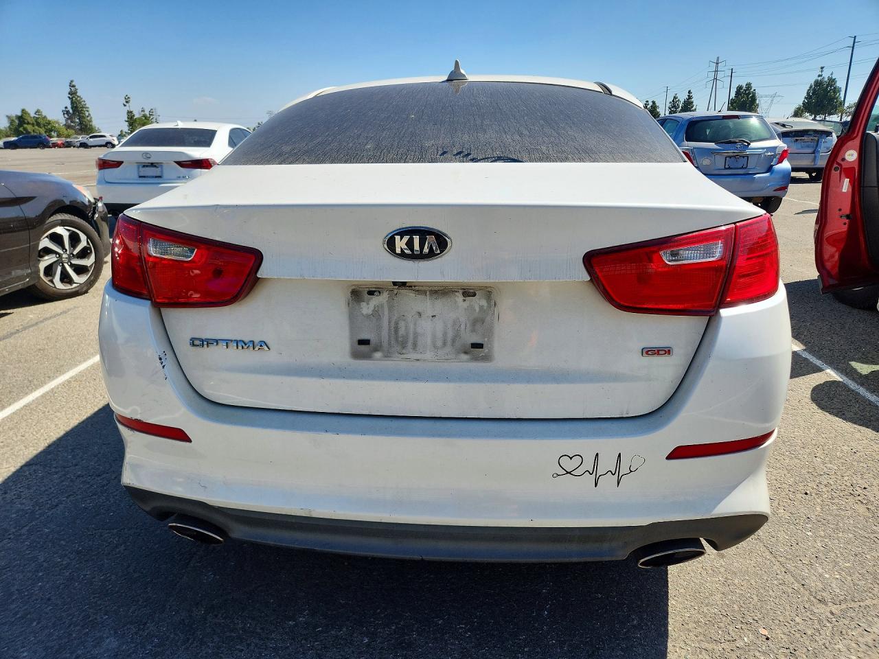 2015 Kia Optima Lx White vin: KNAGM4A76F5644004