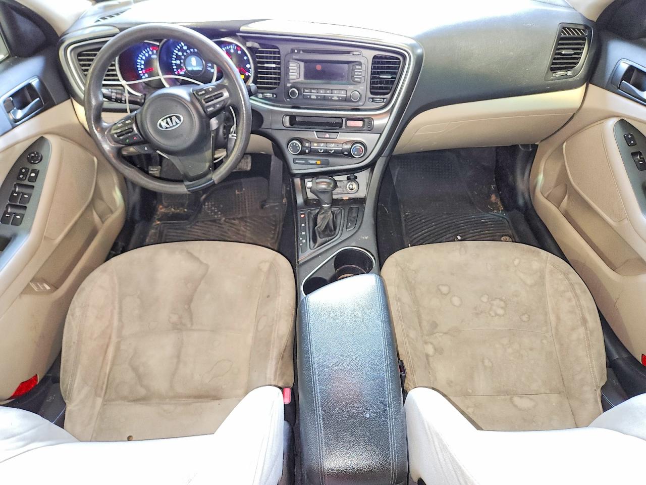 2014 Kia Optima Lx White vin: KNAGM4A77E5472807