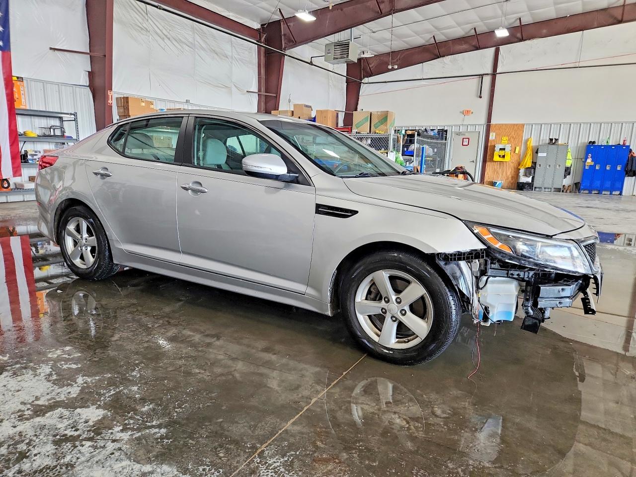 2014 Kia Optima Lx Silver vin: KNAGM4A77E5488554