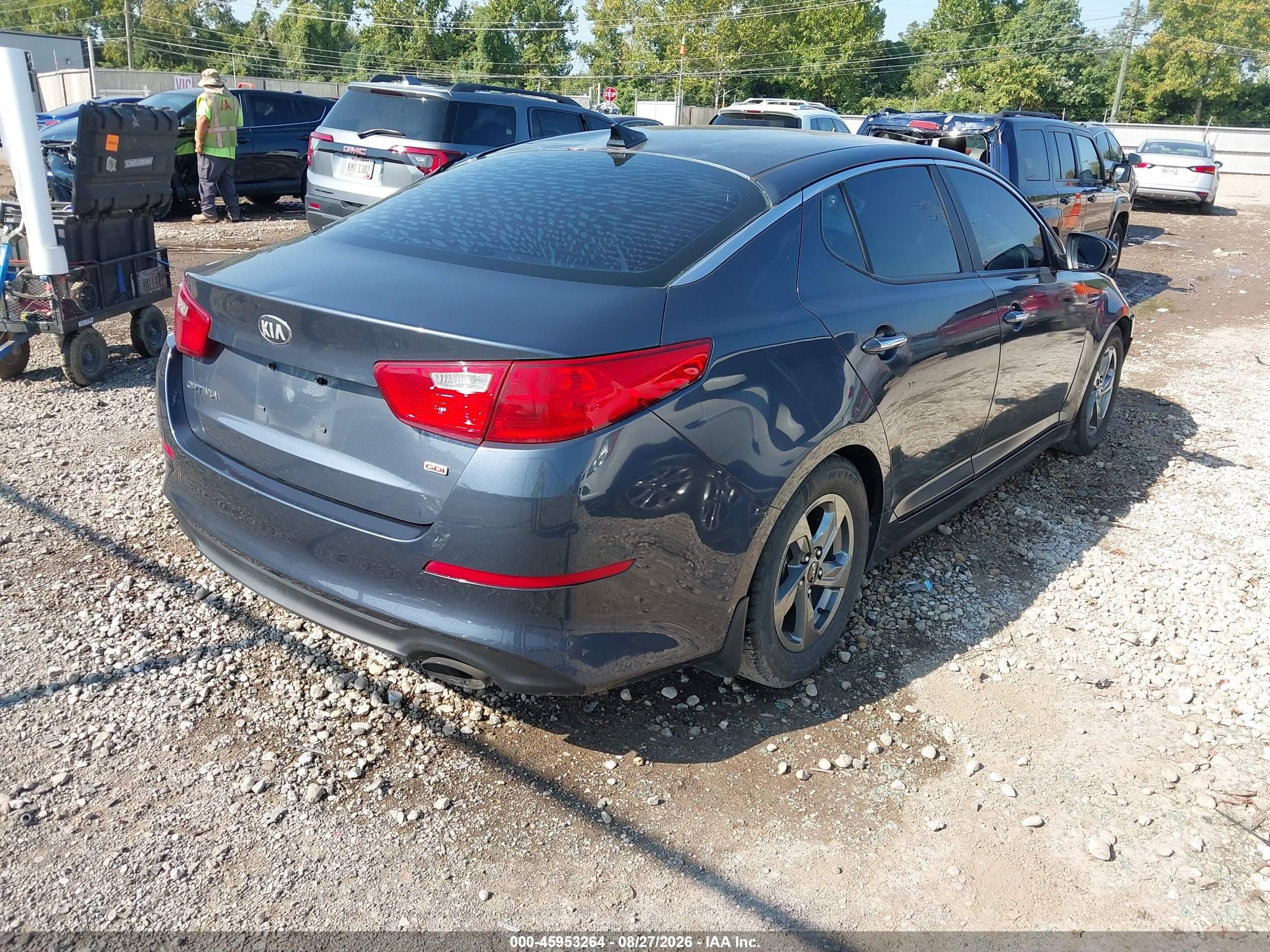 2015 Kia Optima Lx Gray vin: KNAGM4A77F5530660