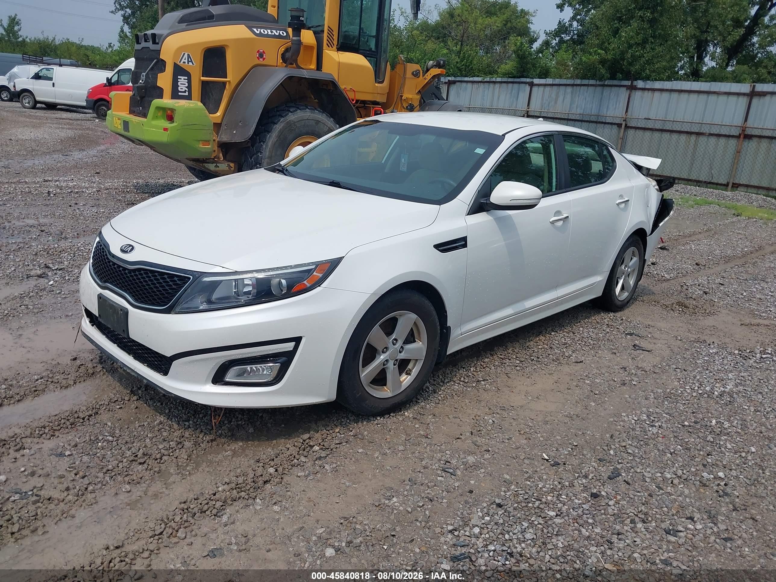 2015 Kia Optima Lx White vin: KNAGM4A77F5536975