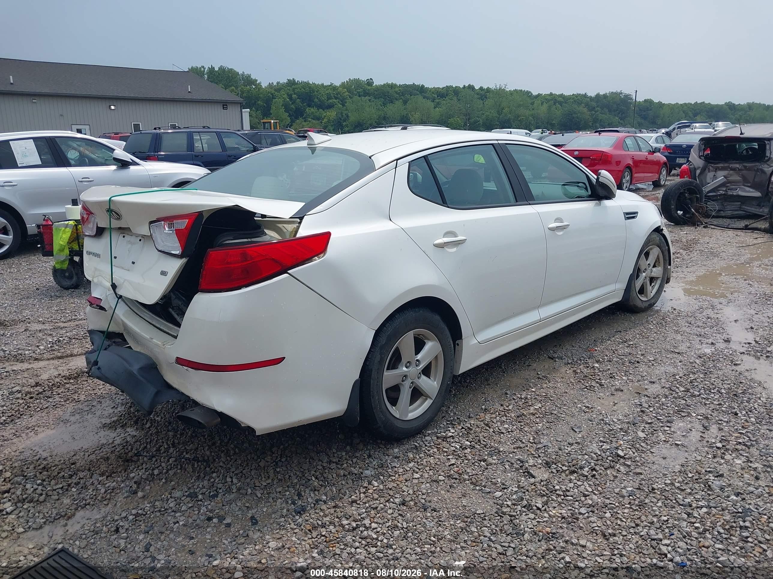 2015 Kia Optima Lx White vin: KNAGM4A77F5536975
