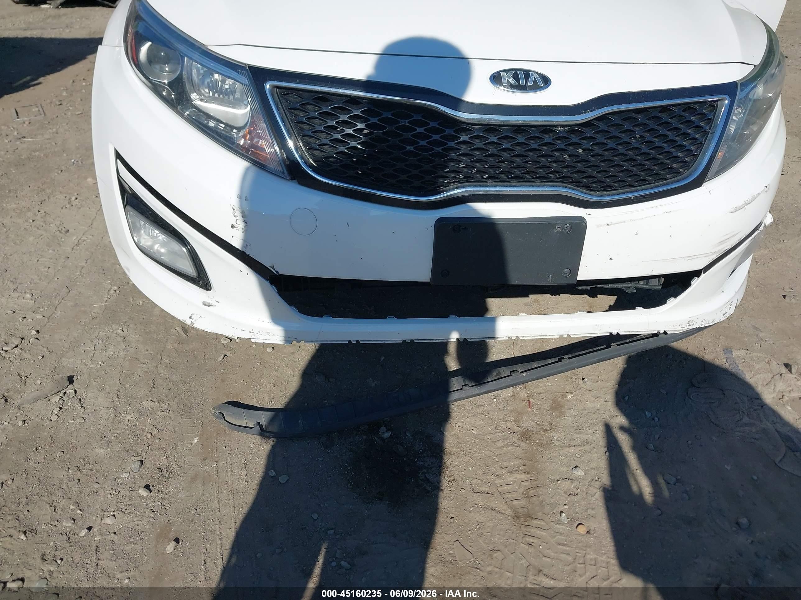 2015 Kia Optima Lx White vin: KNAGM4A77F5598652