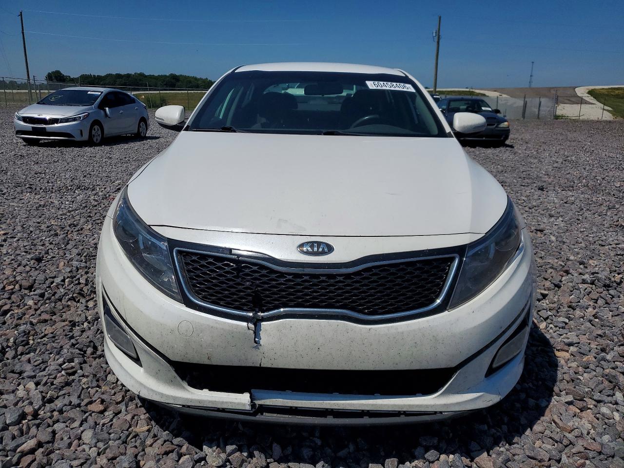 2015 Kia Optima Lx White vin: KNAGM4A77F5636445