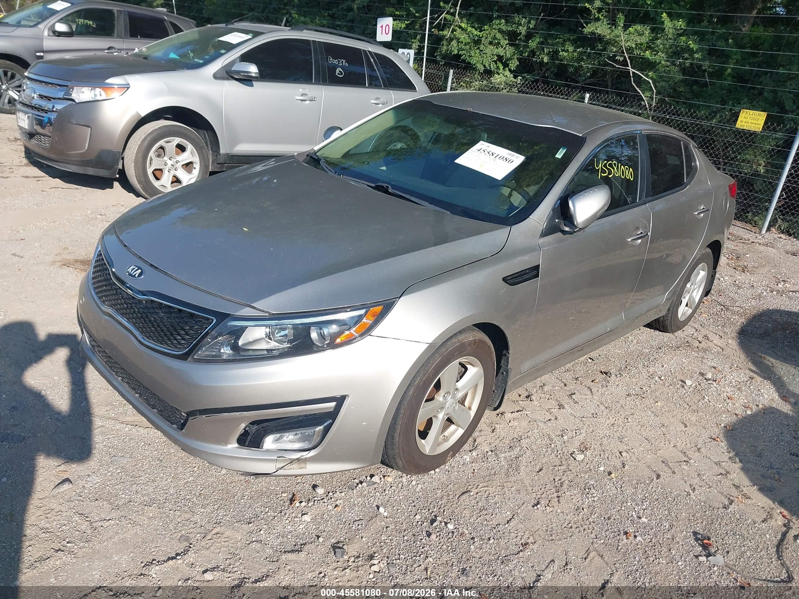 2015 Kia Optima Lx Silver vin: KNAGM4A78F5548262