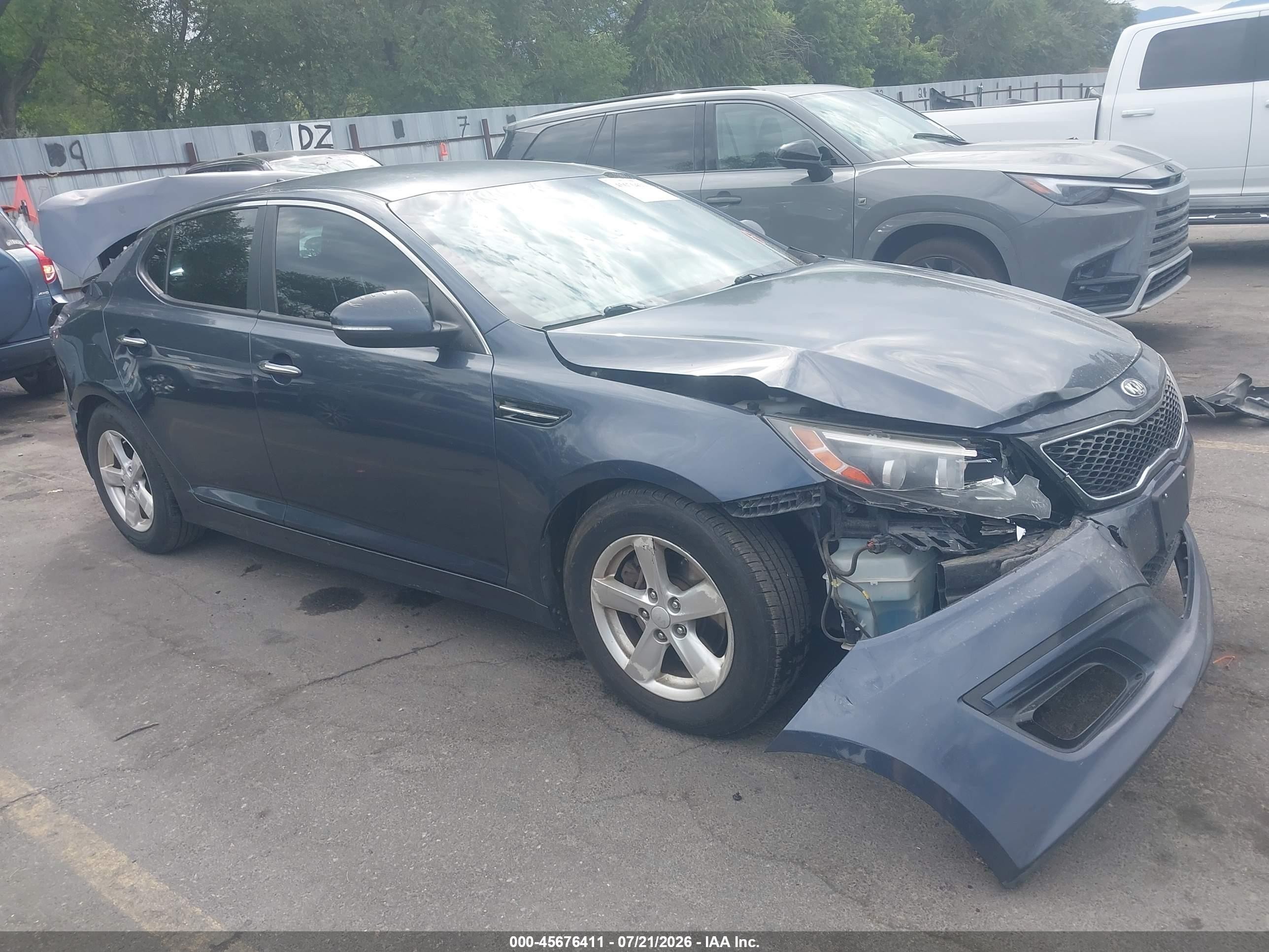 2015 Kia Optima Lx Blue vin: KNAGM4A78F5549038