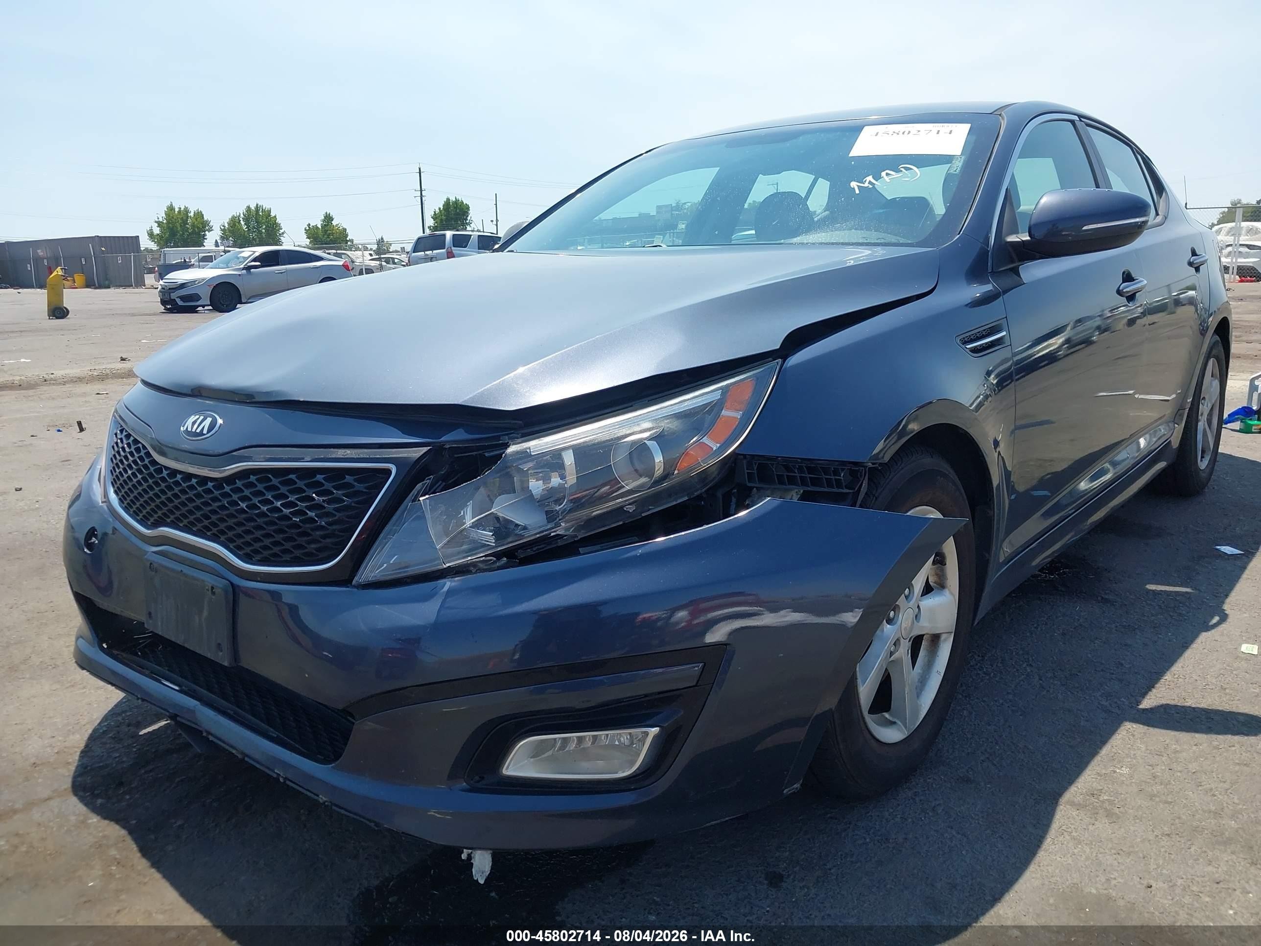 2015 Kia Optima Lx Dark Blue vin: KNAGM4A78F5559018