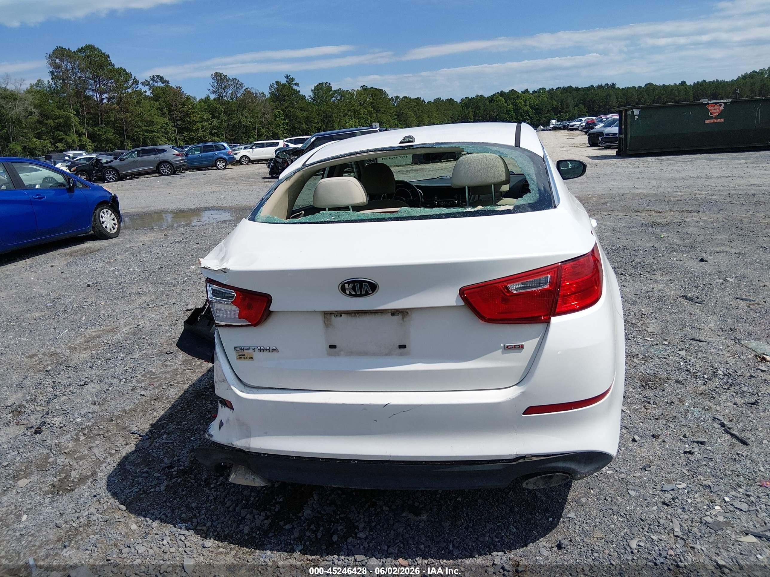 2015 Kia Optima Lx White vin: KNAGM4A78F5572299