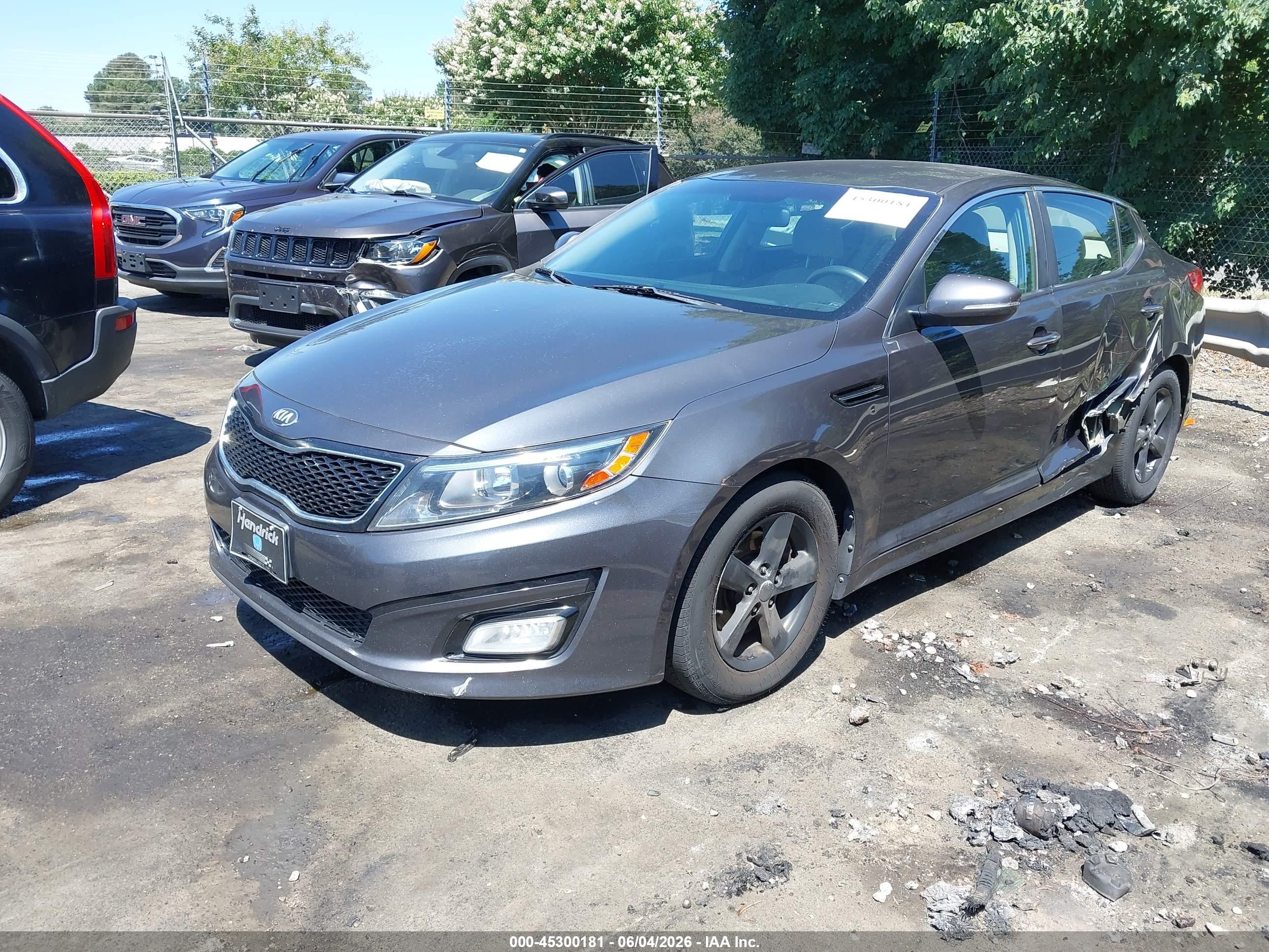 2015 Kia Optima Lx Gray vin: KNAGM4A78F5623932