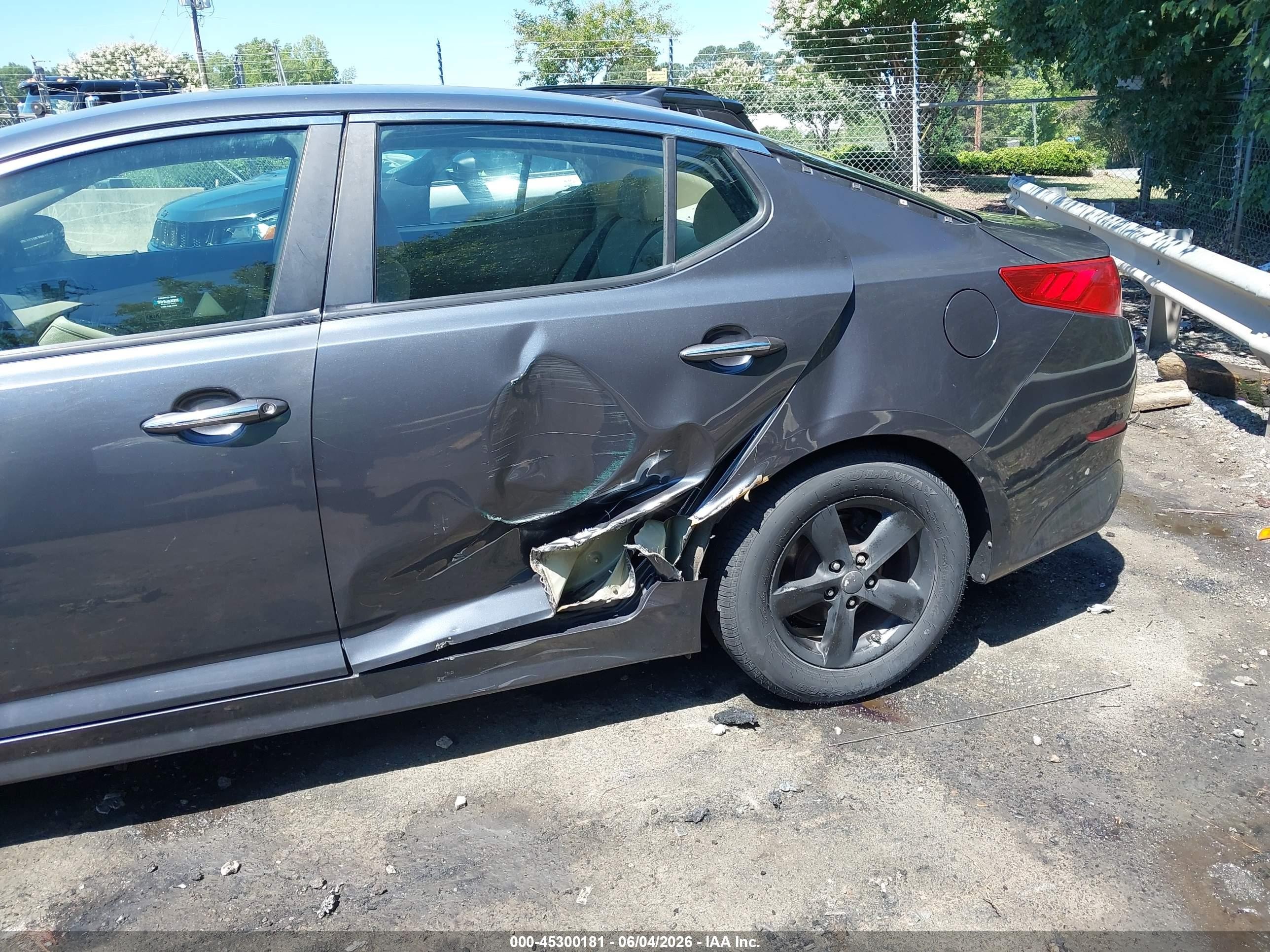 2015 Kia Optima Lx Gray vin: KNAGM4A78F5623932