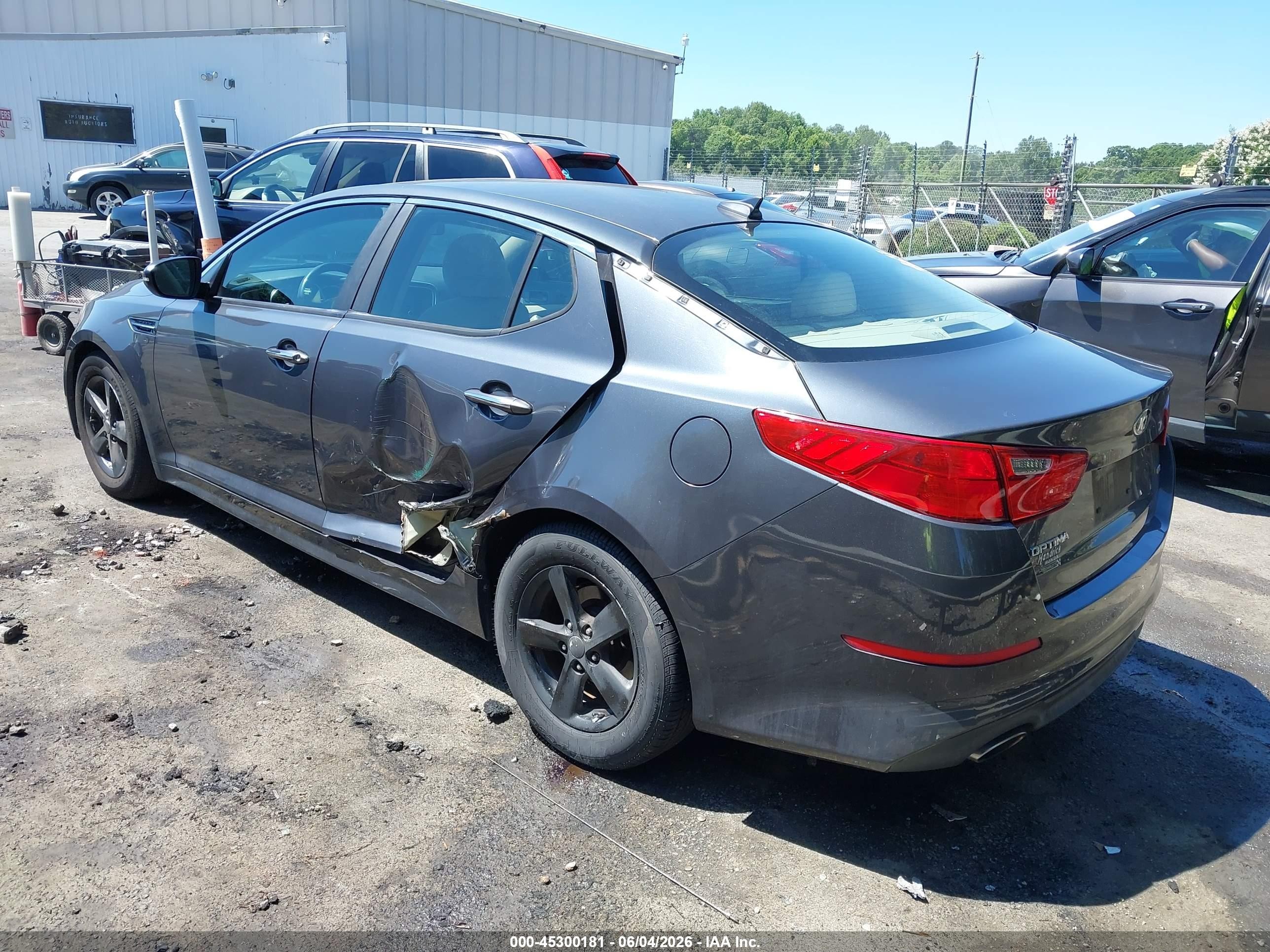 2015 Kia Optima Lx Gray vin: KNAGM4A78F5623932