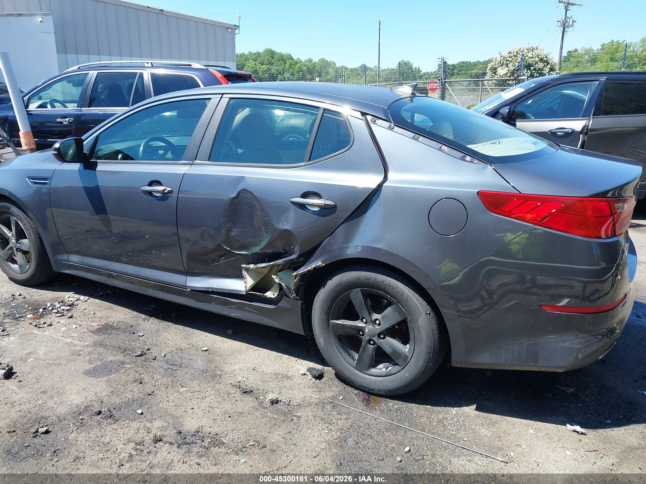2015 Kia Optima Lx Gray vin: KNAGM4A78F5623932