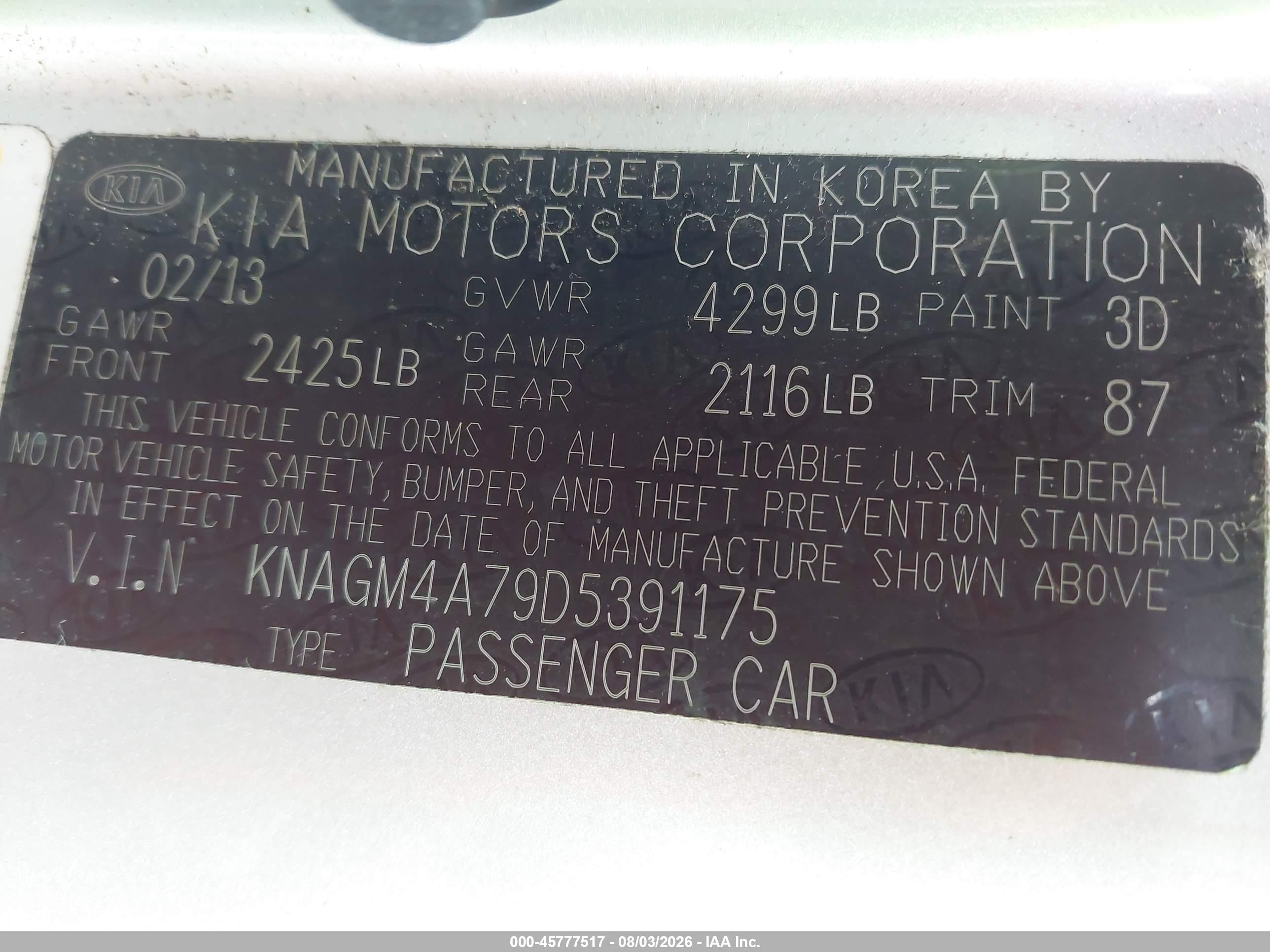 2013 Kia Optima Lx Silver vin: KNAGM4A79D5391175