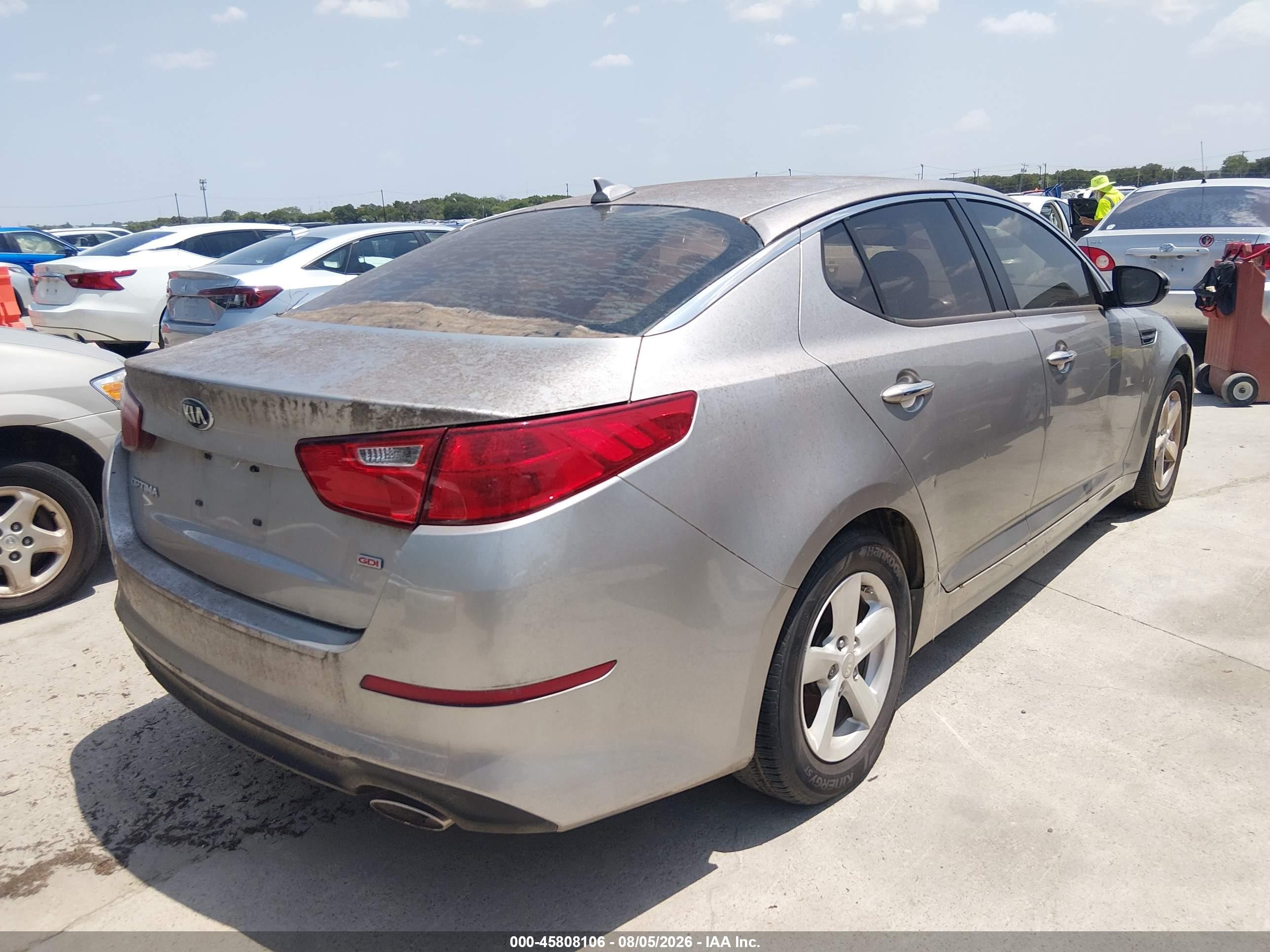 2015 Kia Optima Lx Серый vin: KNAGM4A79F5584574
