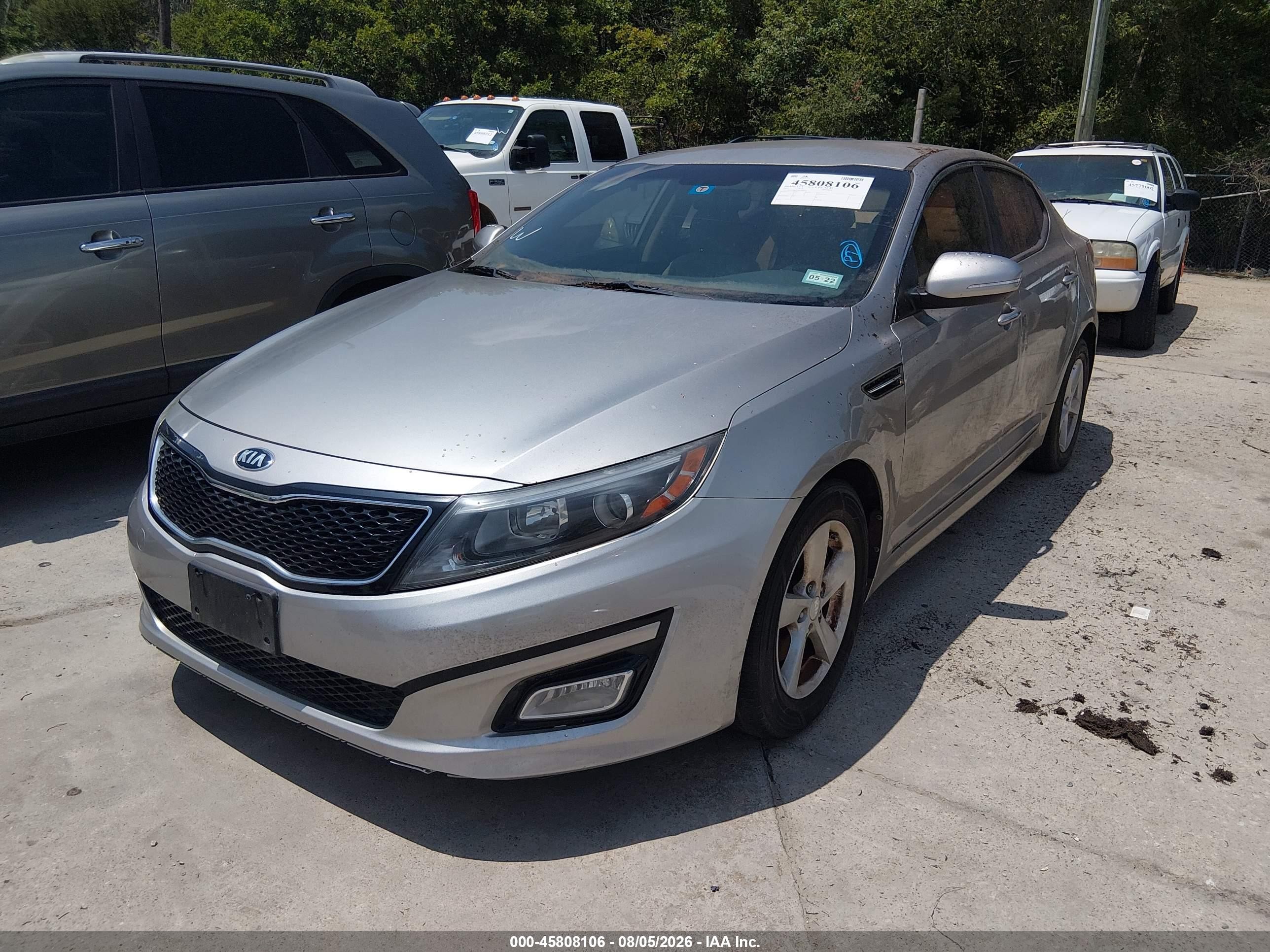 2015 Kia Optima Lx Серый vin: KNAGM4A79F5584574