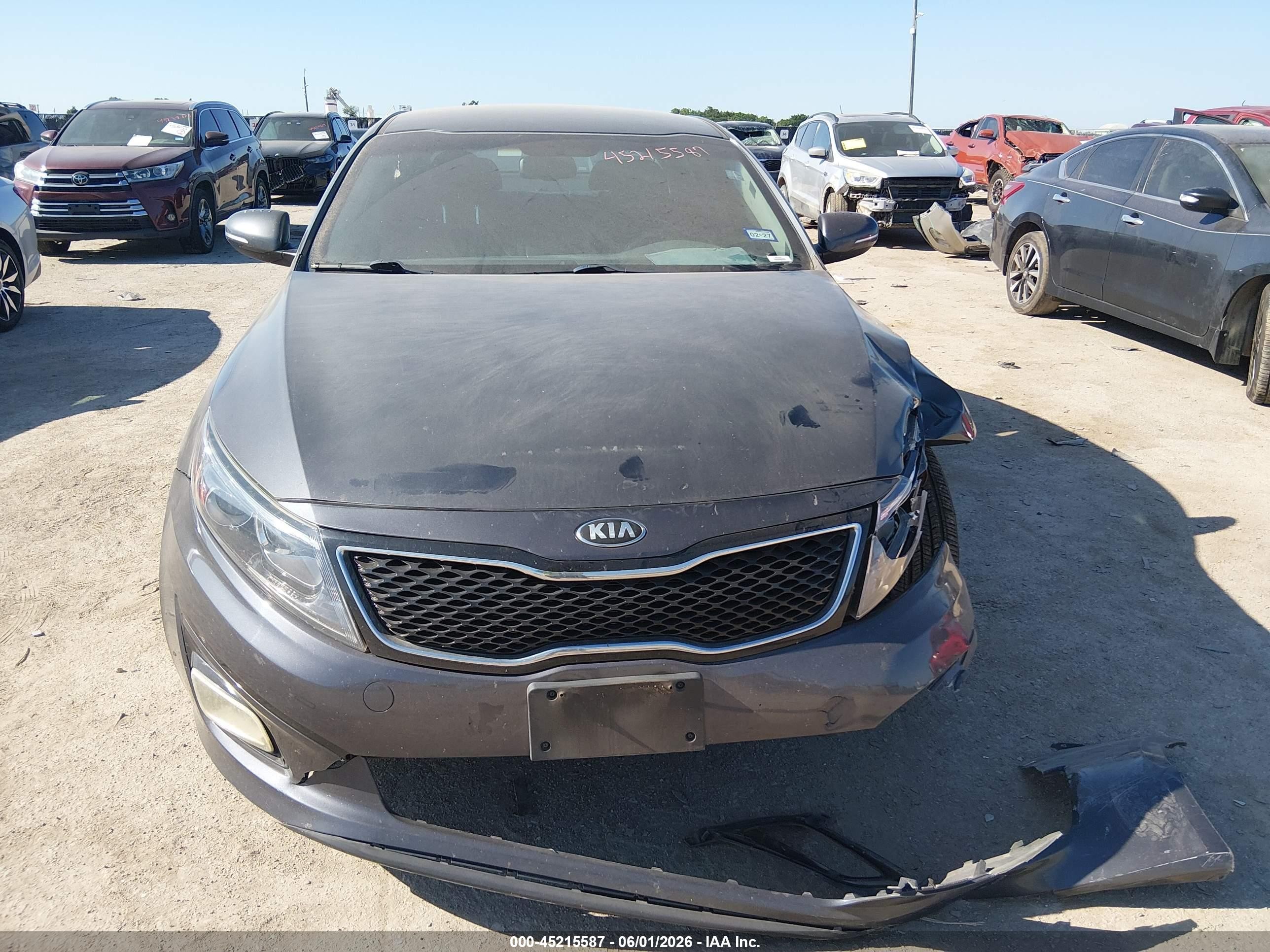 2015 Kia Optima Lx Gray vin: KNAGM4A79F5633093