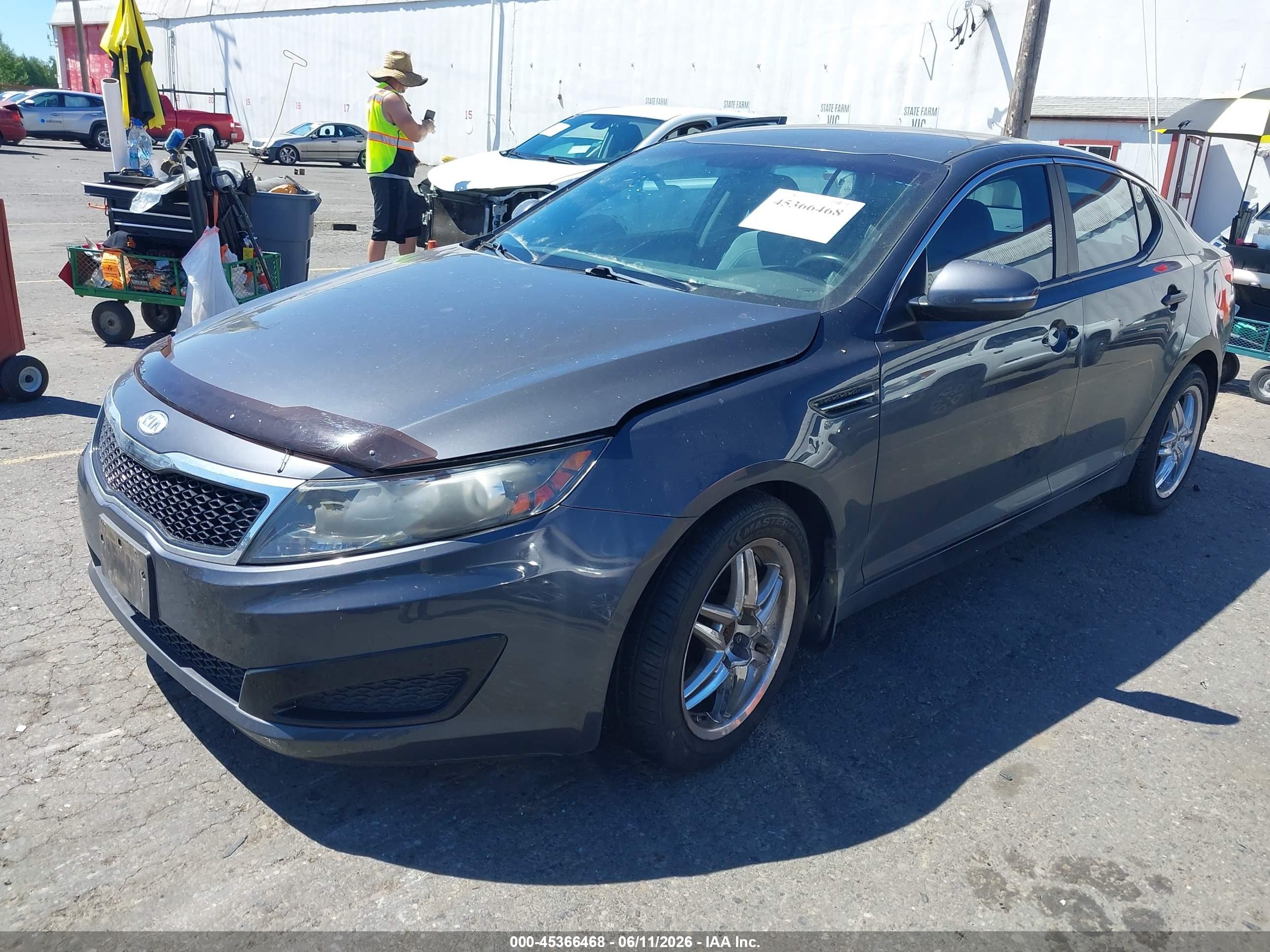2011 Kia Optima Lx Gray vin: KNAGM4A7XB5069772