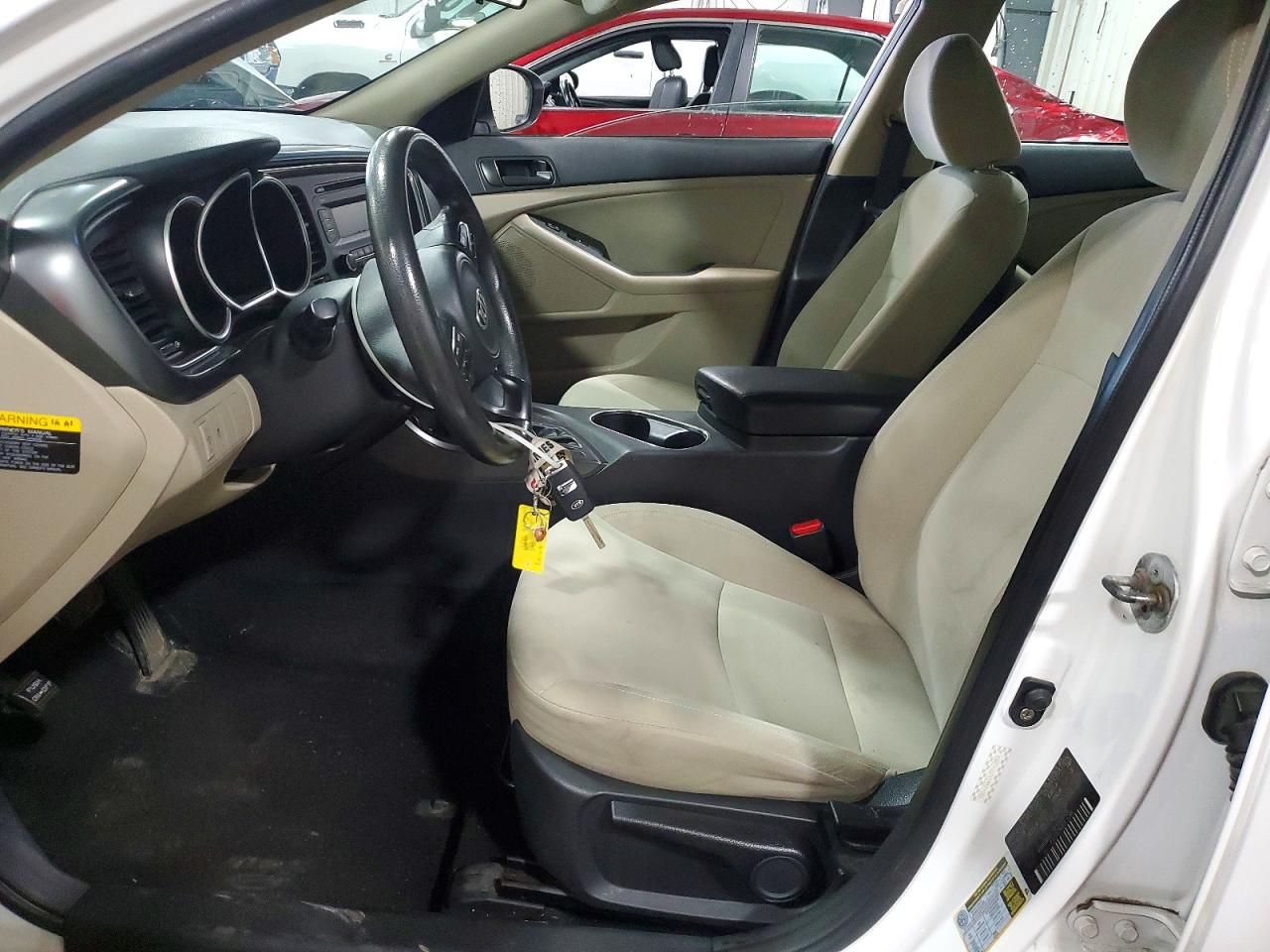 2014 Kia Optima Lx White vin: KNAGM4A7XE5501006