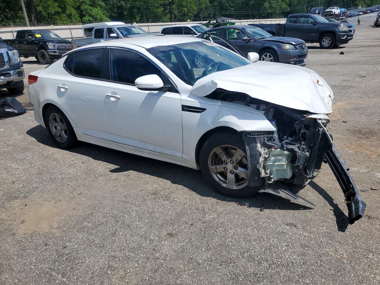 2015 Kia Optima Lx White vin: KNAGM4A7XF5647441