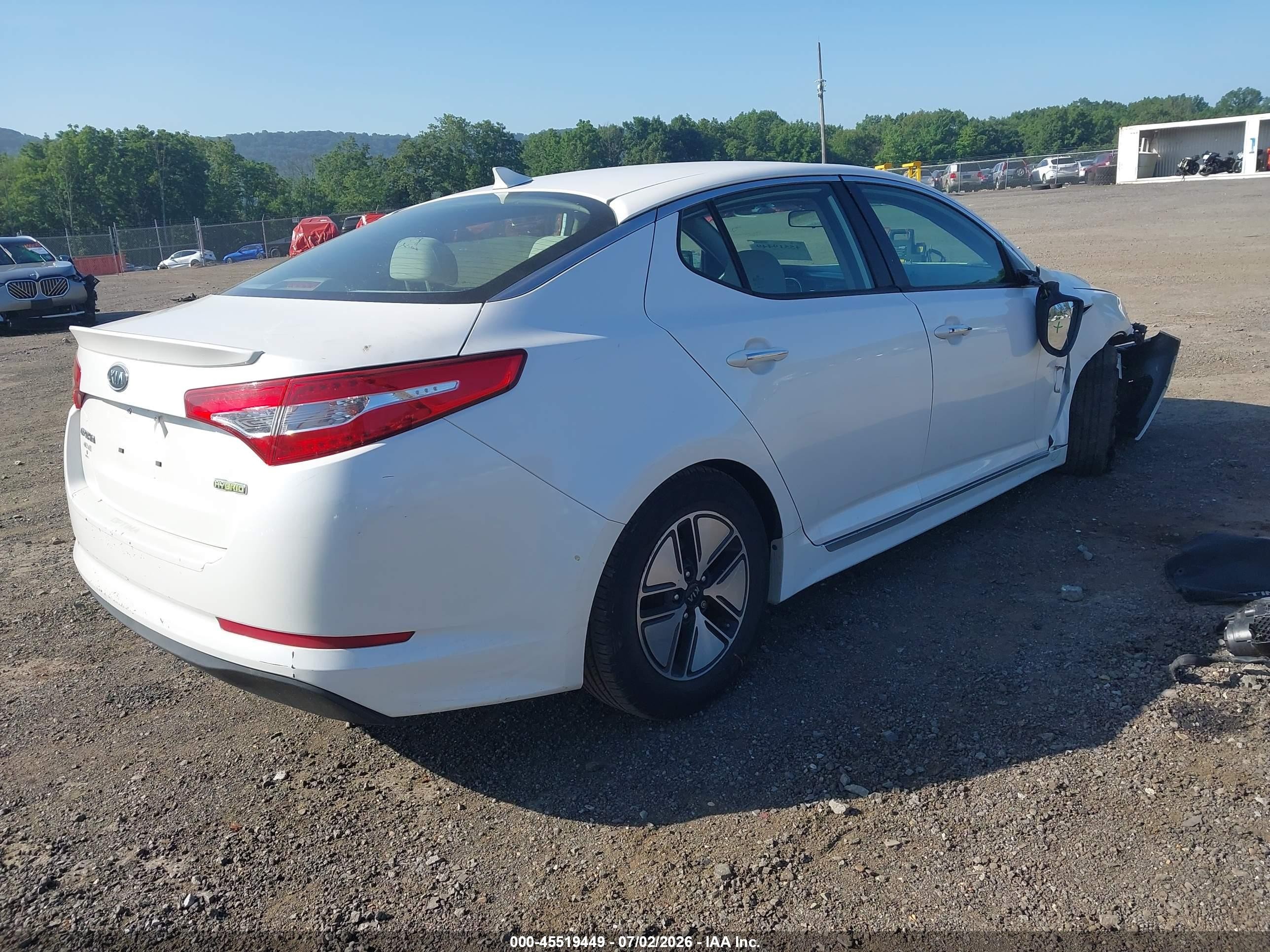 2012 Kia Optima Hybrid Ex Белый vin: KNAGM4AD0C5019101