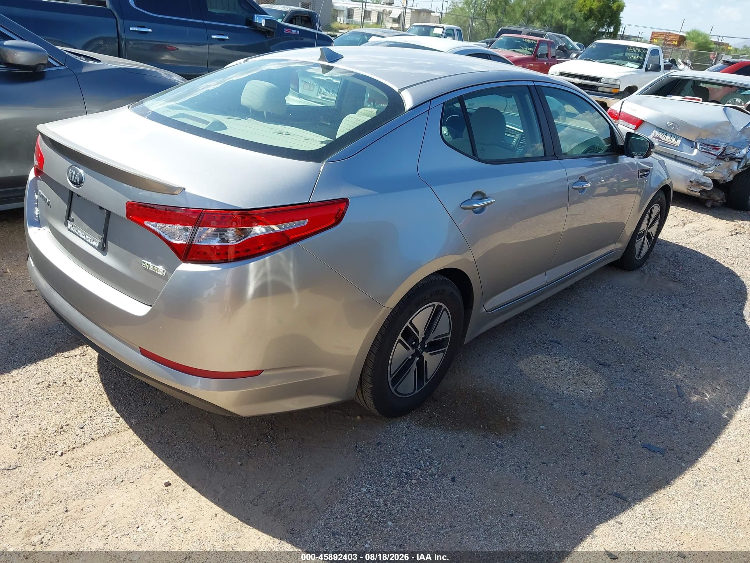 2012 Kia Optima Hybrid Silver vin: KNAGM4AD0C5035539