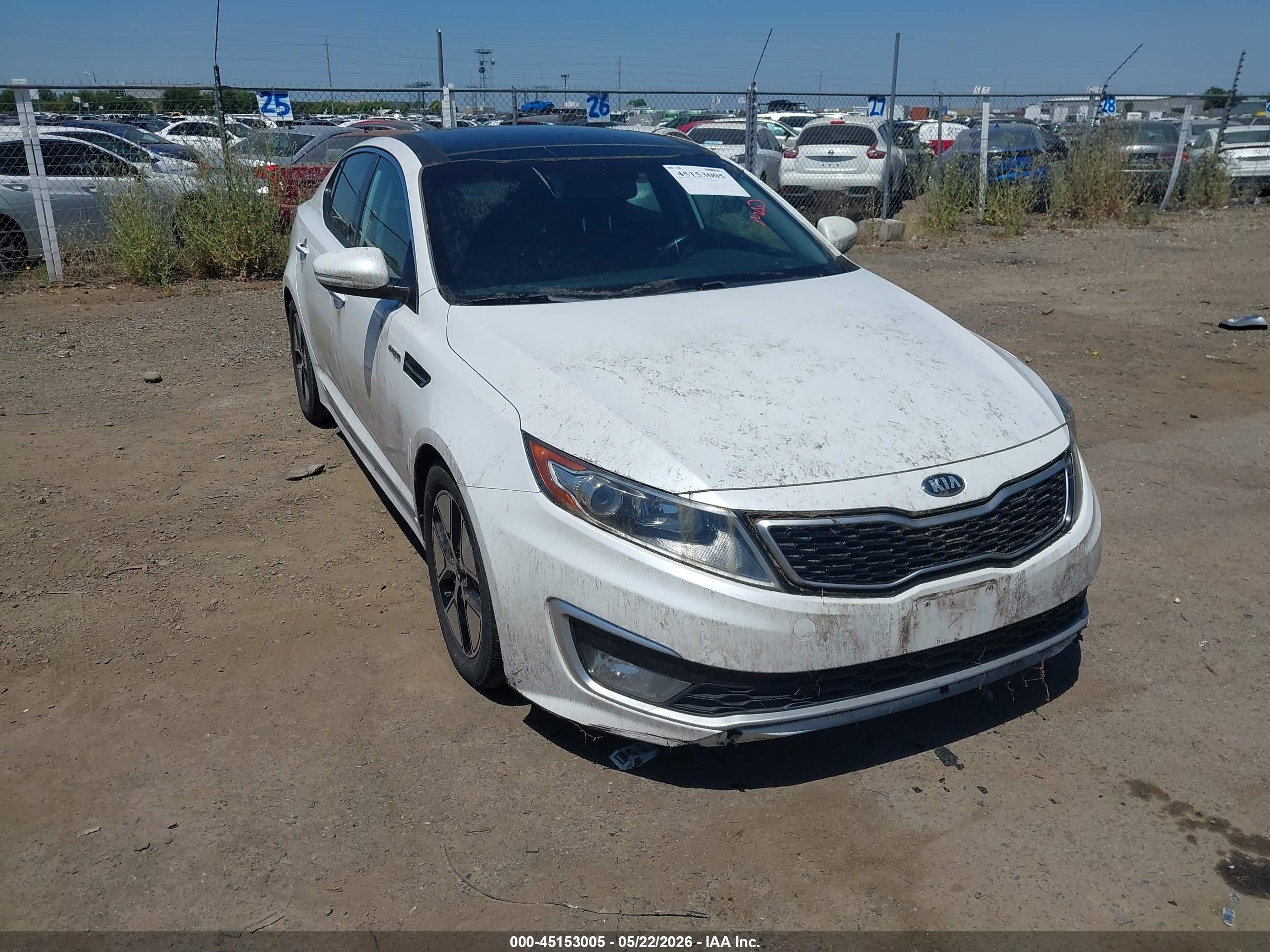 2013 Kia Optima Hybrid Ex White vin: KNAGM4AD0D5054755