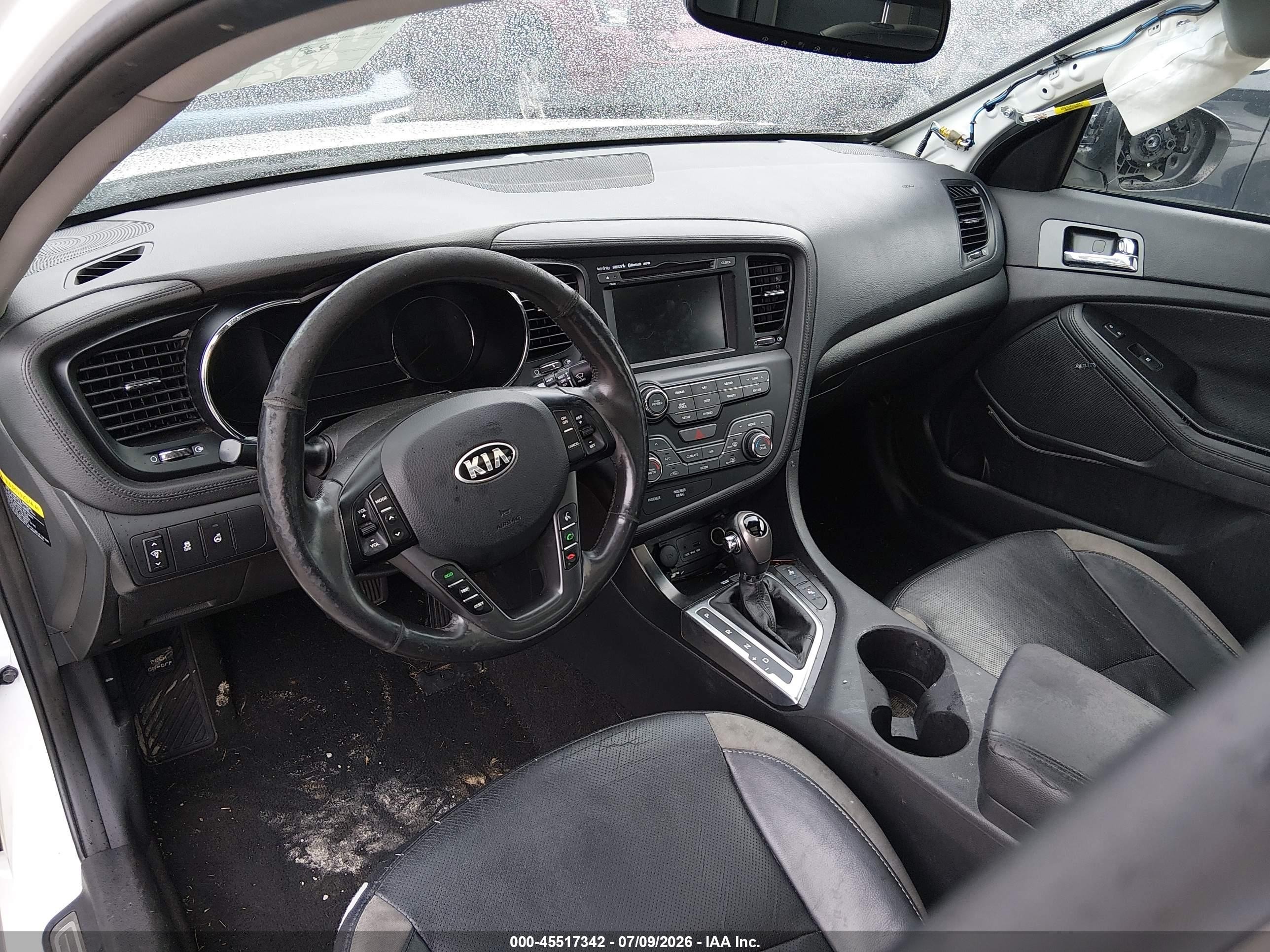 2013 Kia Optima Hybrid Ex White vin: KNAGM4AD0D5055534