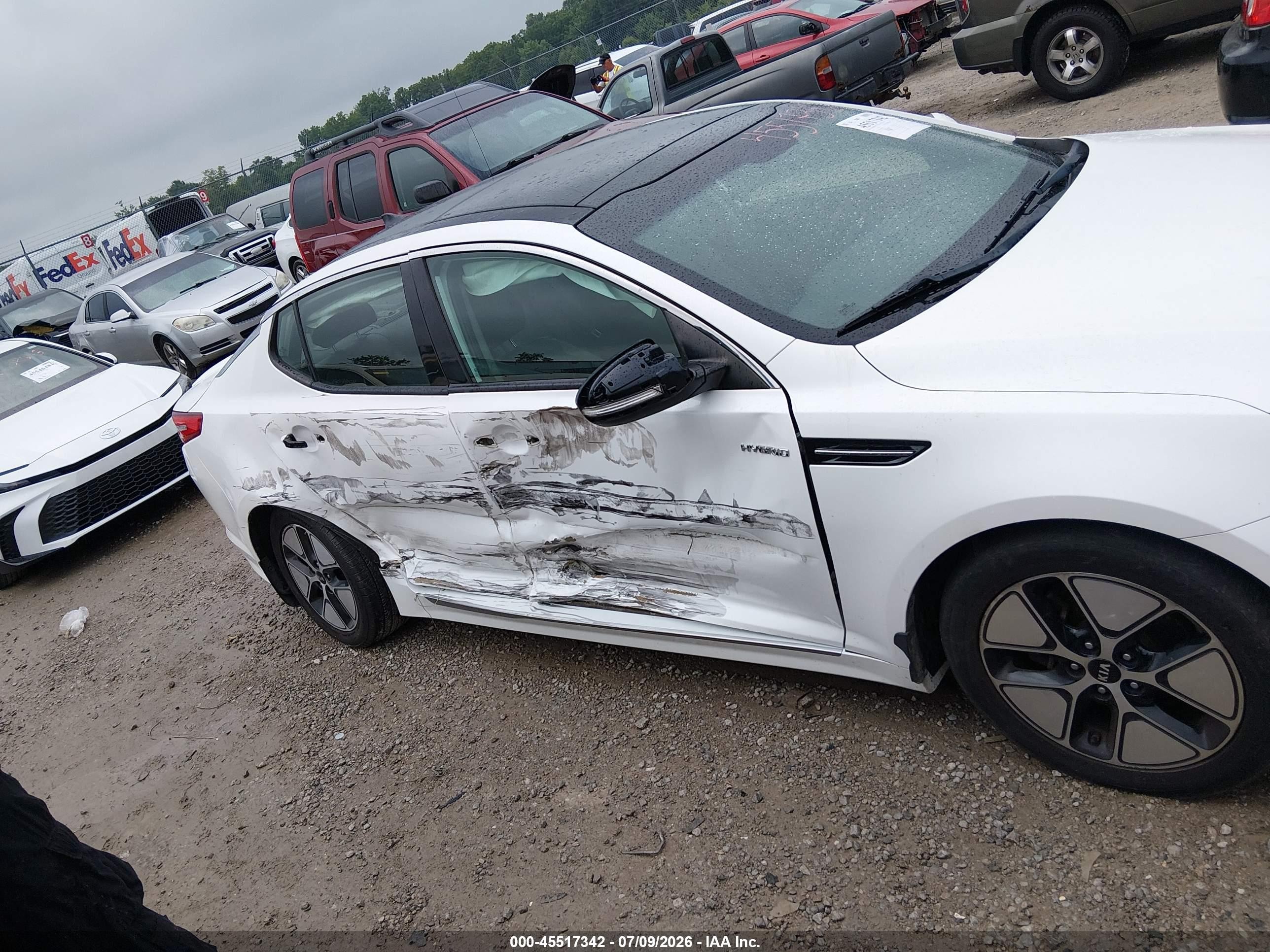 2013 Kia Optima Hybrid Ex White vin: KNAGM4AD0D5055534