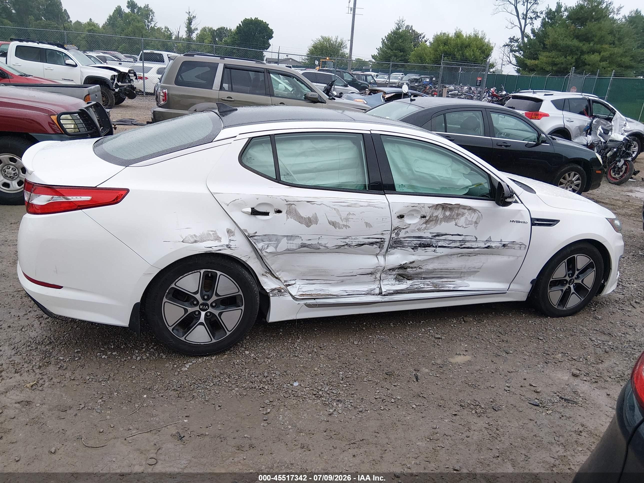 2013 Kia Optima Hybrid Ex White vin: KNAGM4AD0D5055534
