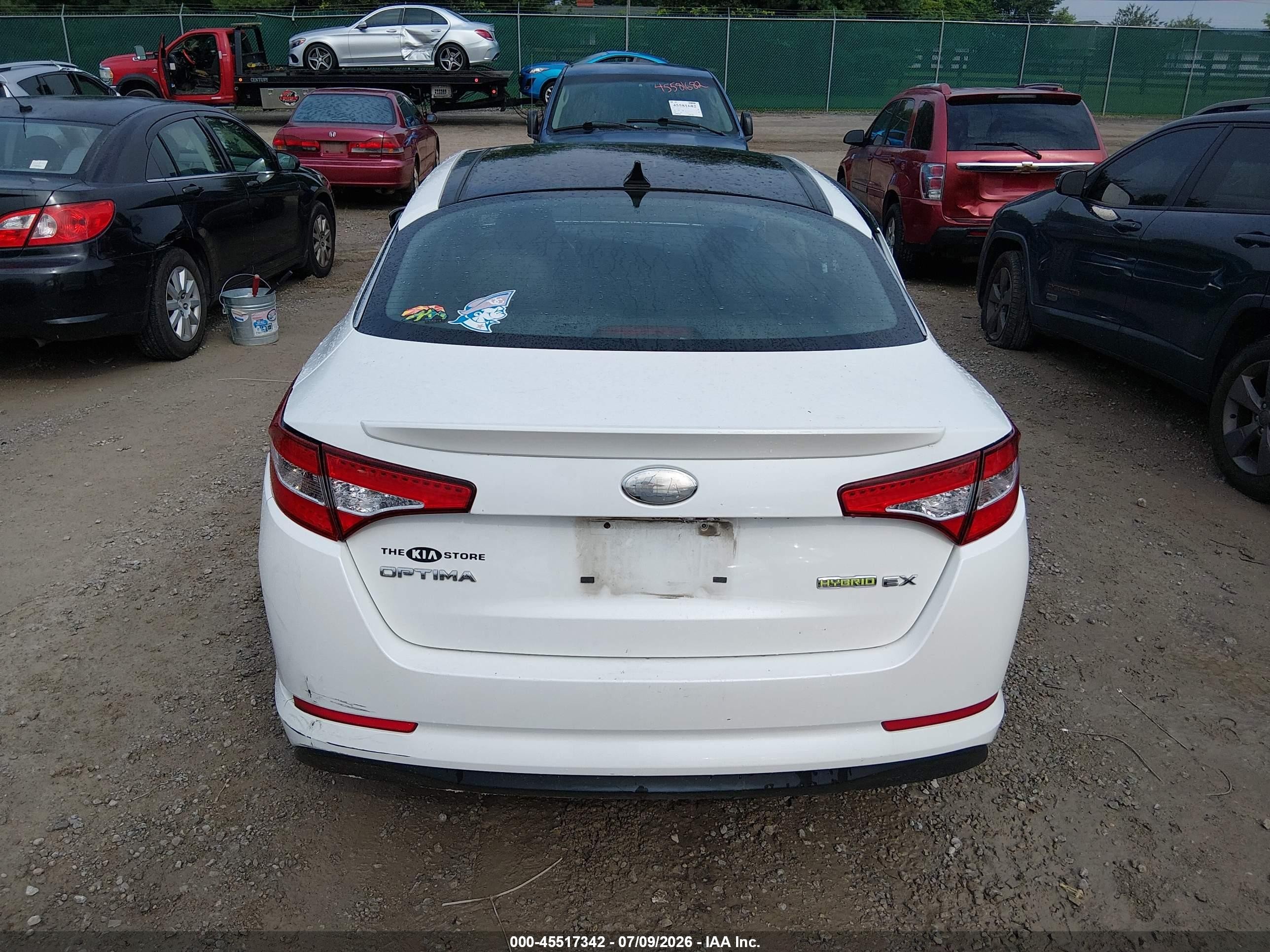 2013 Kia Optima Hybrid Ex White vin: KNAGM4AD0D5055534