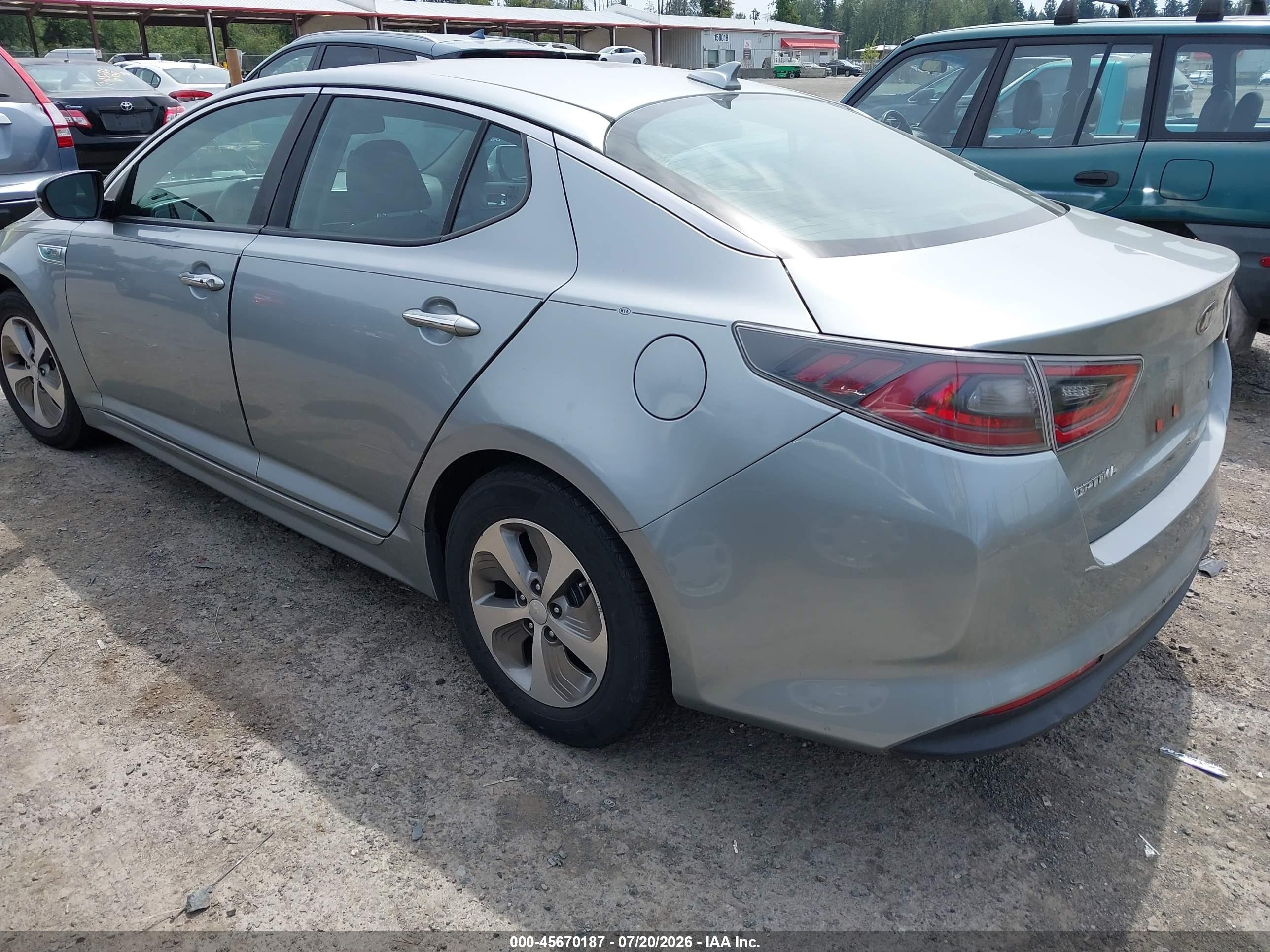 2014 Kia Optima Hybrid Lx Silver vin: KNAGM4AD0E5072268