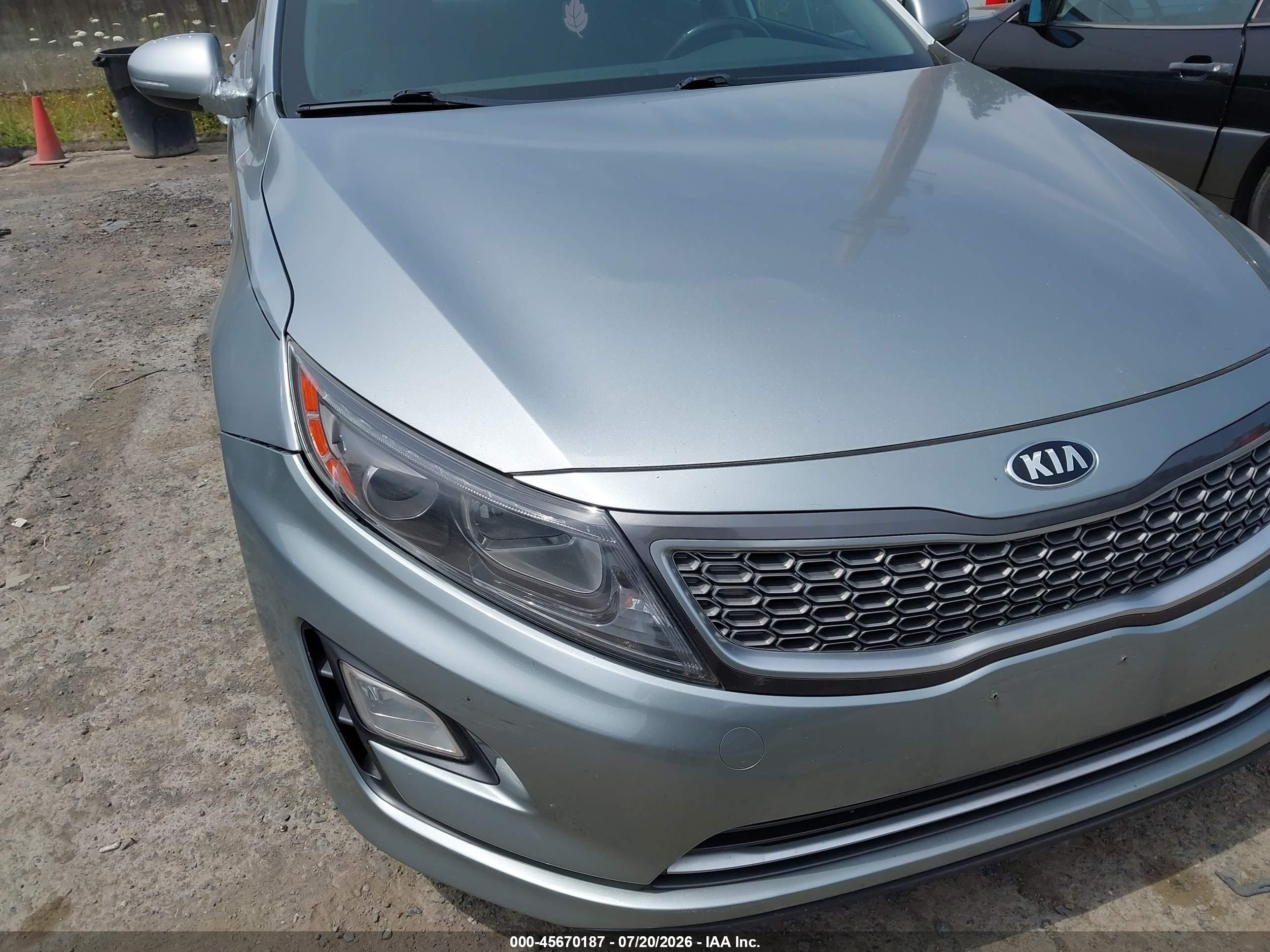 2014 Kia Optima Hybrid Lx Silver vin: KNAGM4AD0E5072268