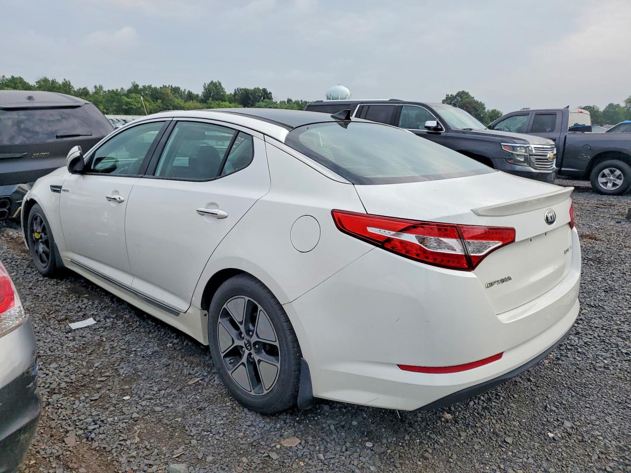 2013 Kia Optima Hybrid White vin: KNAGM4AD1D5040573