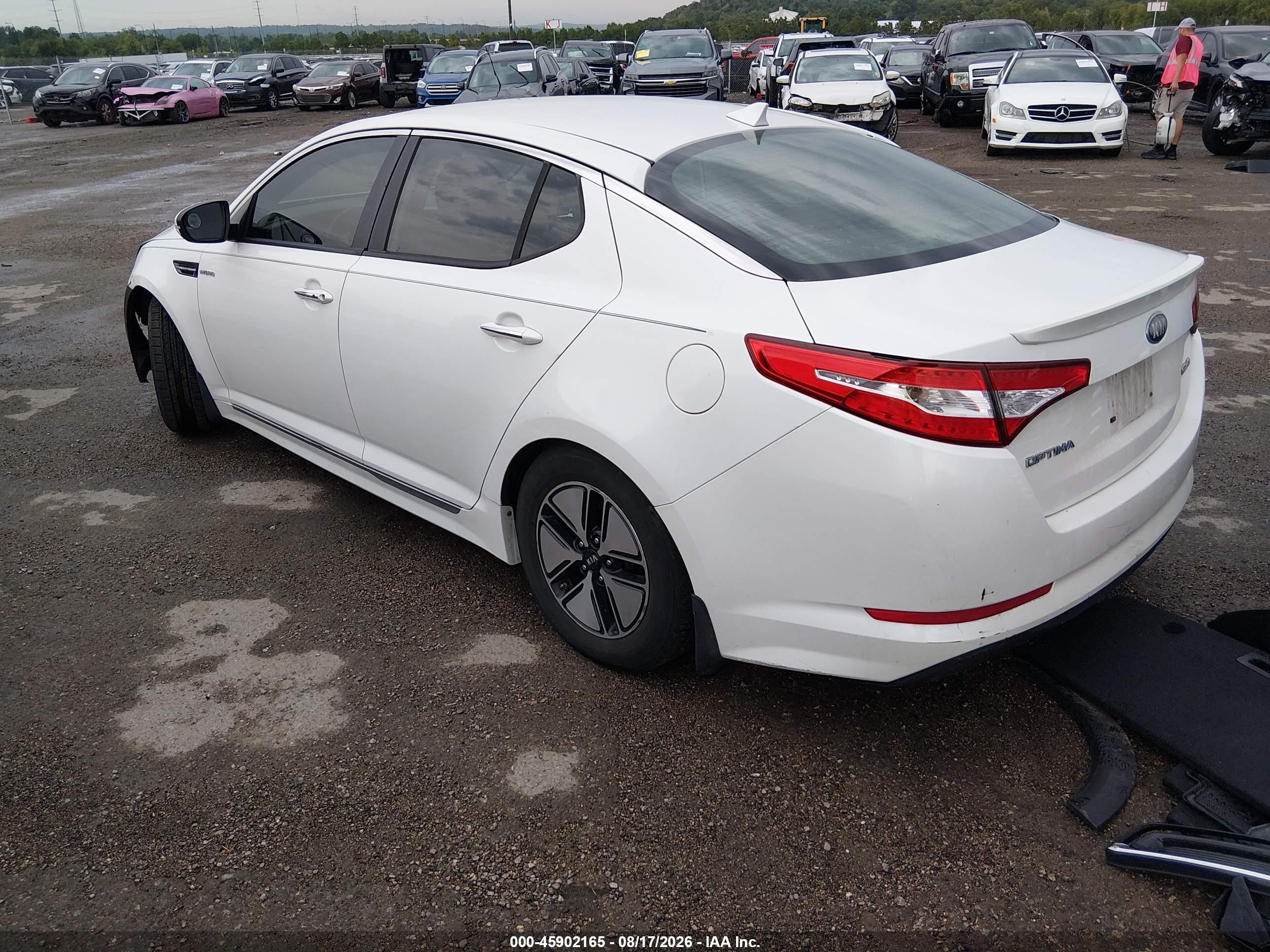 2013 Kia Optima Hybrid Lx White vin: KNAGM4AD1D5046650