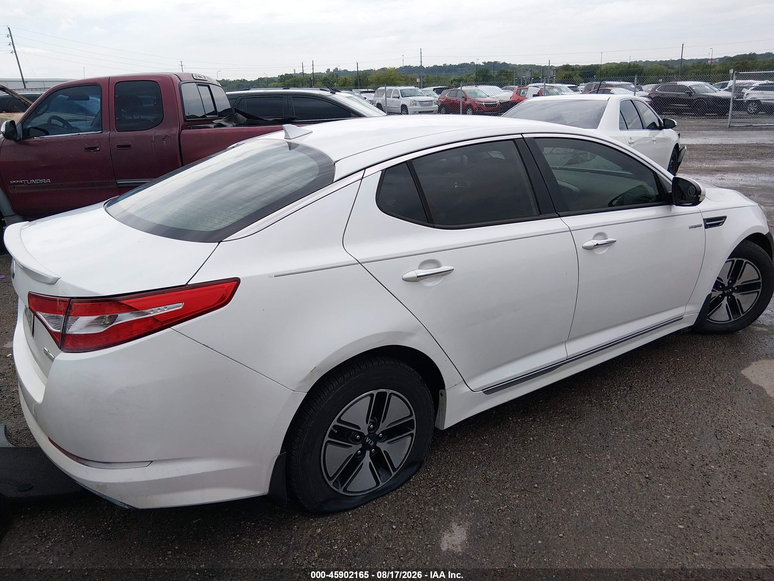 2013 Kia Optima Hybrid Lx White vin: KNAGM4AD1D5046650