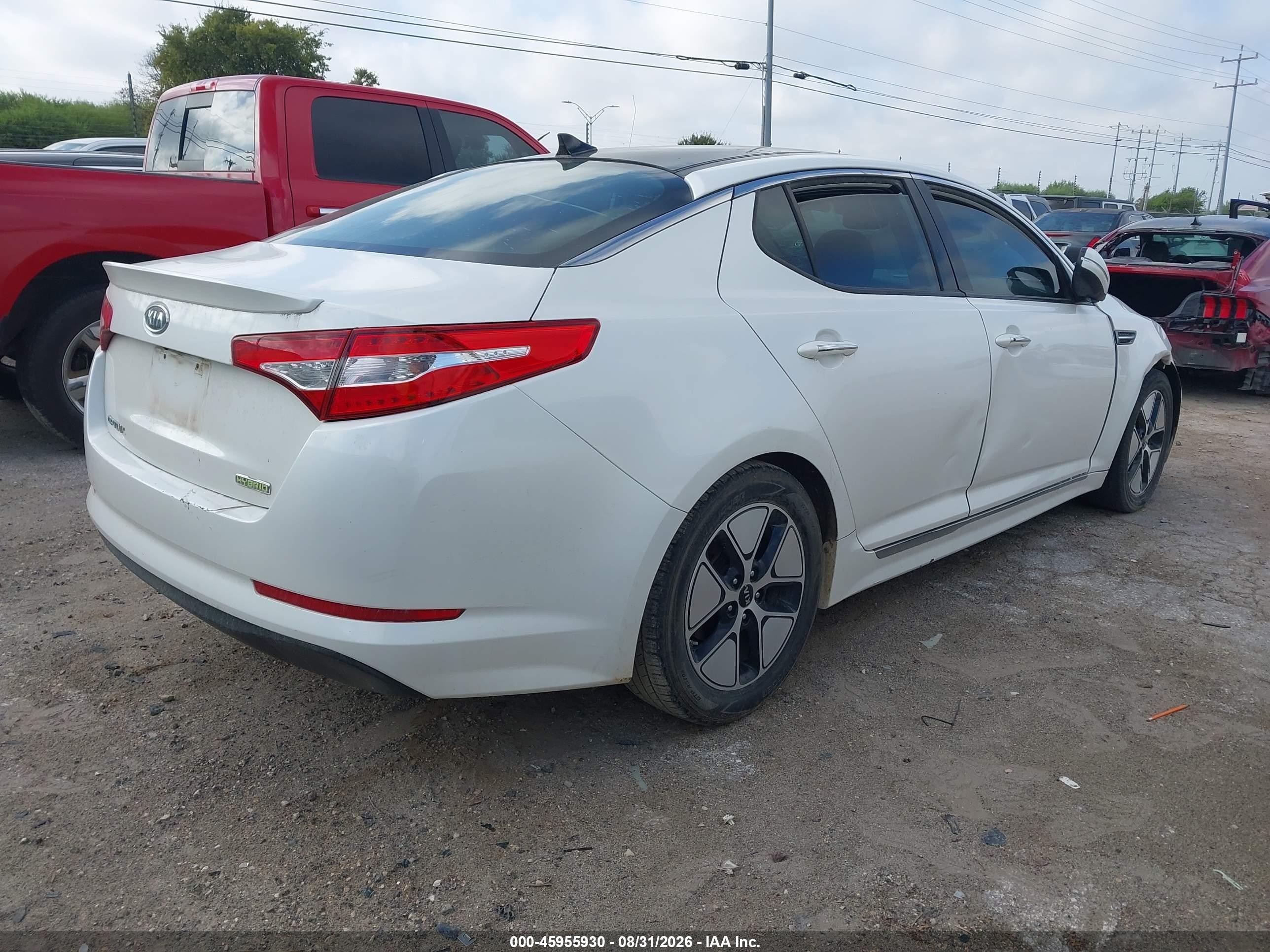 2012 Kia Optima Hybrid Ex White vin: KNAGM4AD2C5009458