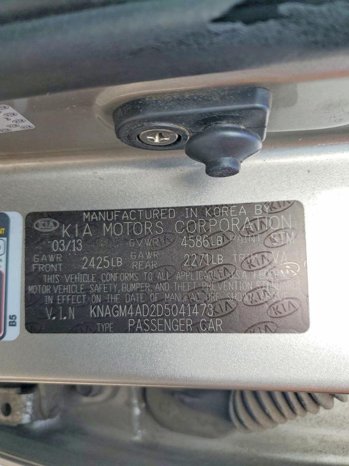 2013 Kia Optima Hybrid Ex Gray vin: KNAGM4AD2D5041473