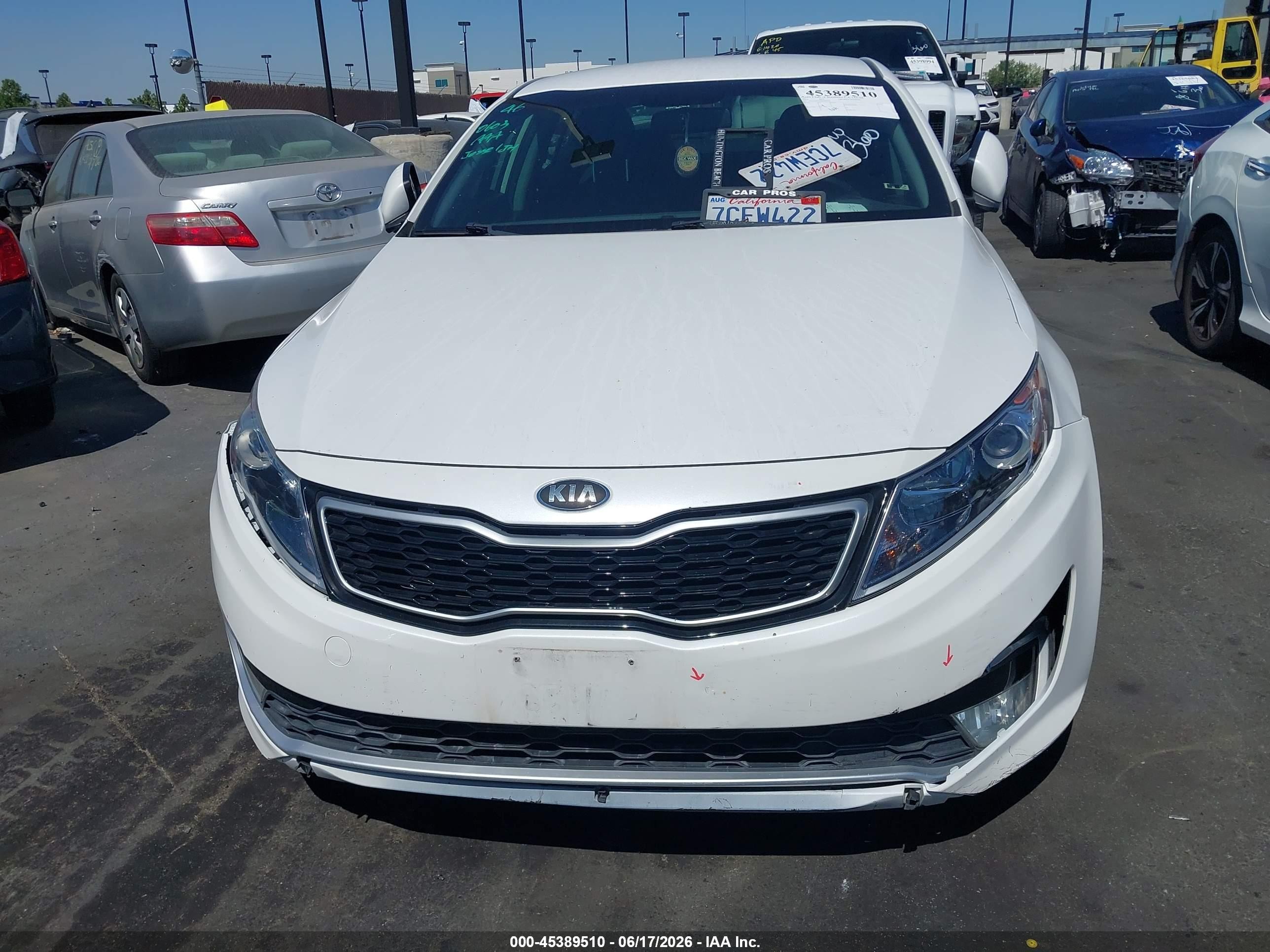 2013 Kia Optima Hybrid Lx White vin: KNAGM4AD2D5048746