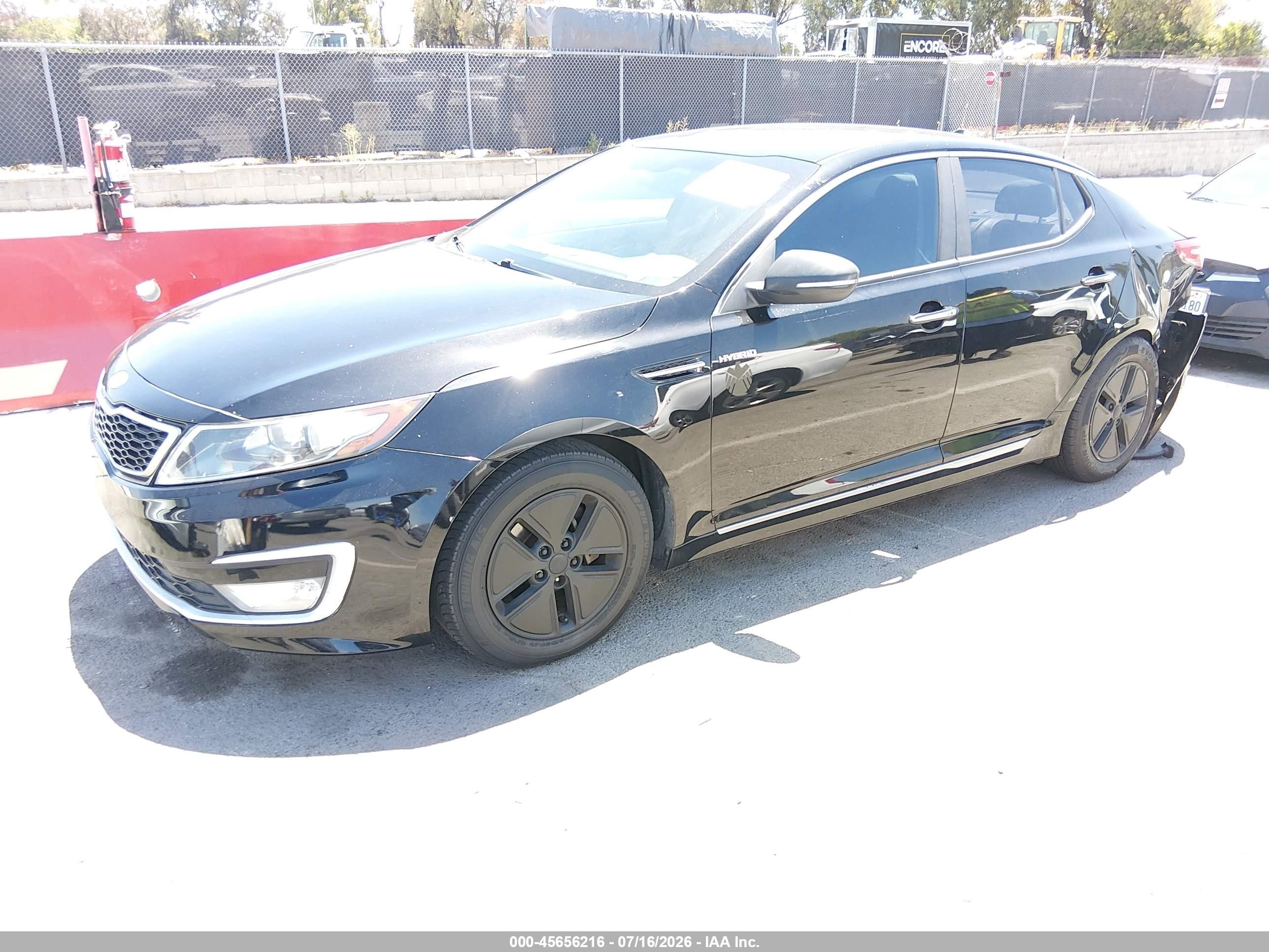 2013 Kia Optima Hybrid Lx Black vin: KNAGM4AD2D5056491