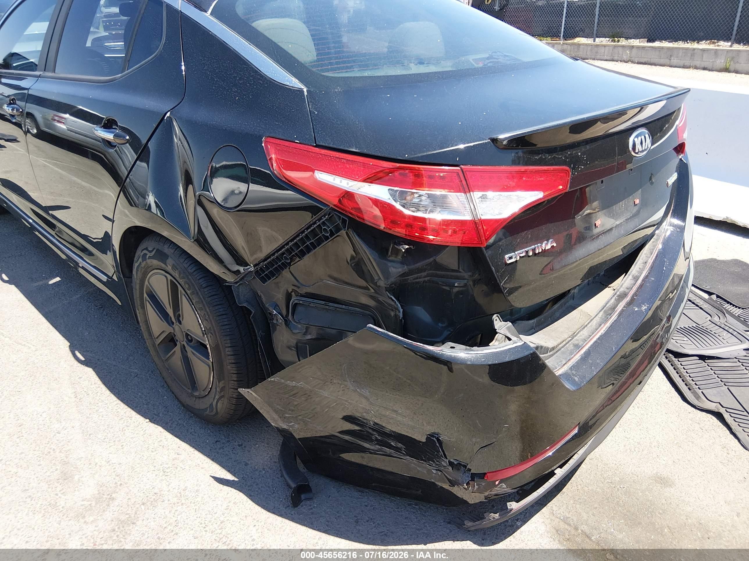 2013 Kia Optima Hybrid Lx Black vin: KNAGM4AD2D5056491