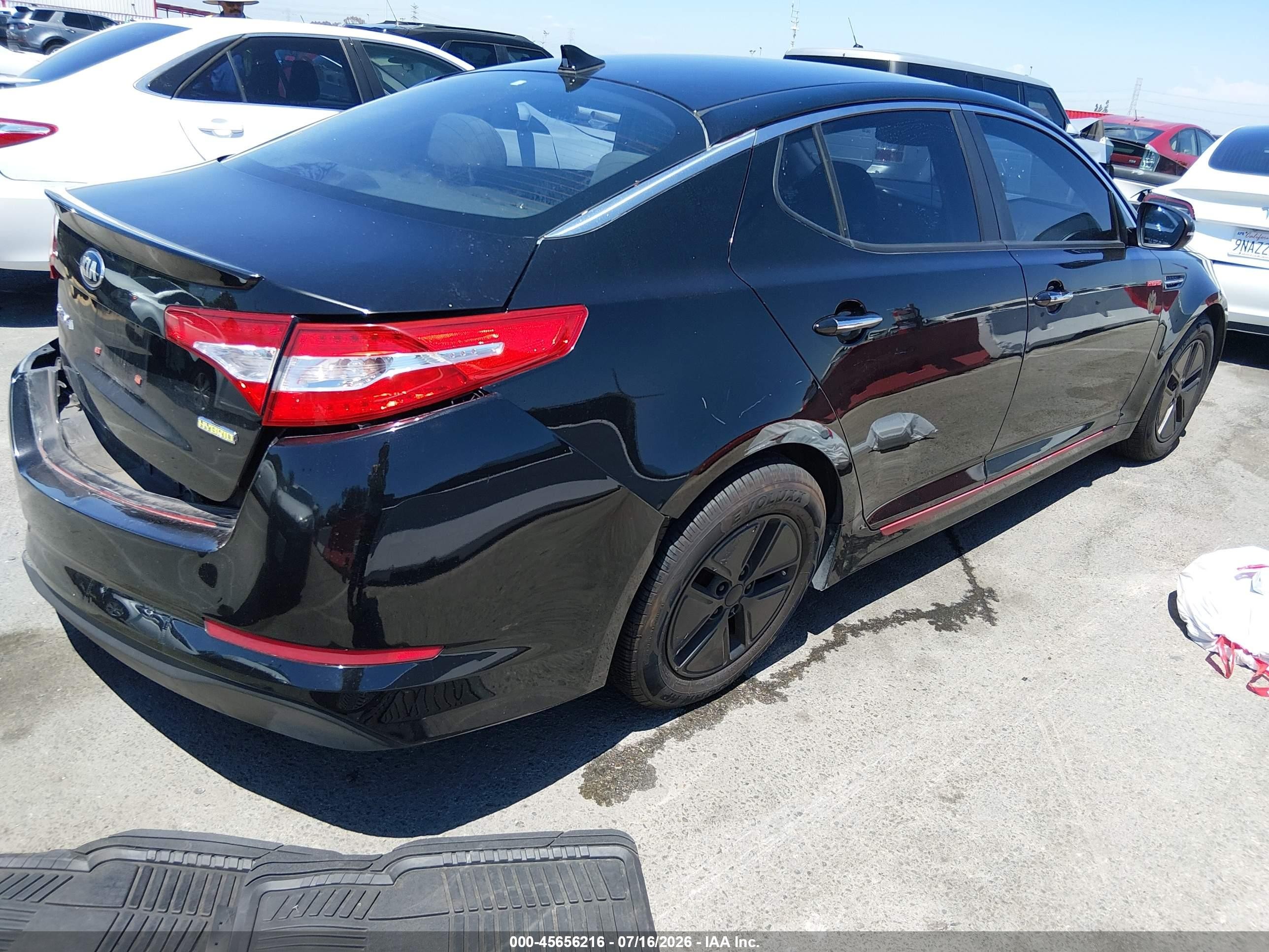 2013 Kia Optima Hybrid Lx Black vin: KNAGM4AD2D5056491