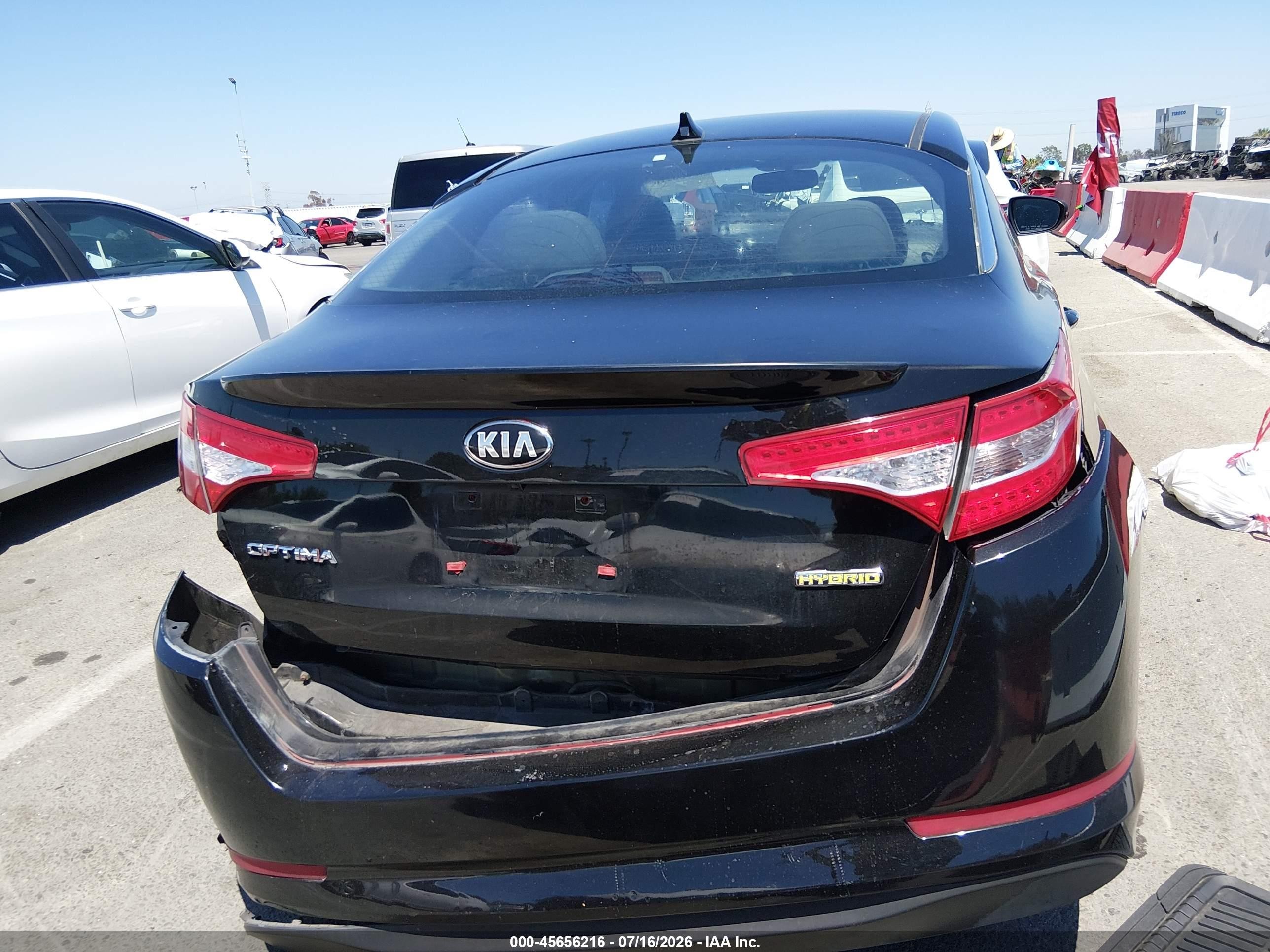 2013 Kia Optima Hybrid Lx Black vin: KNAGM4AD2D5056491