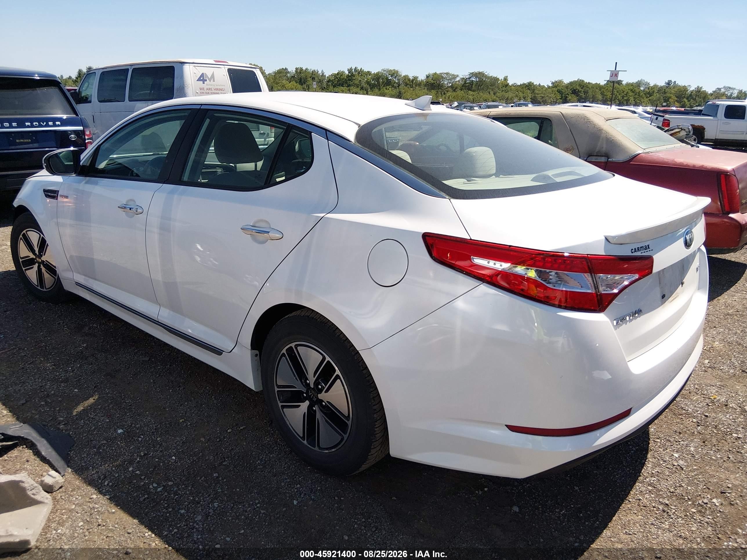 2013 Kia Optima Hybrid Lx White vin: KNAGM4AD2D5061559