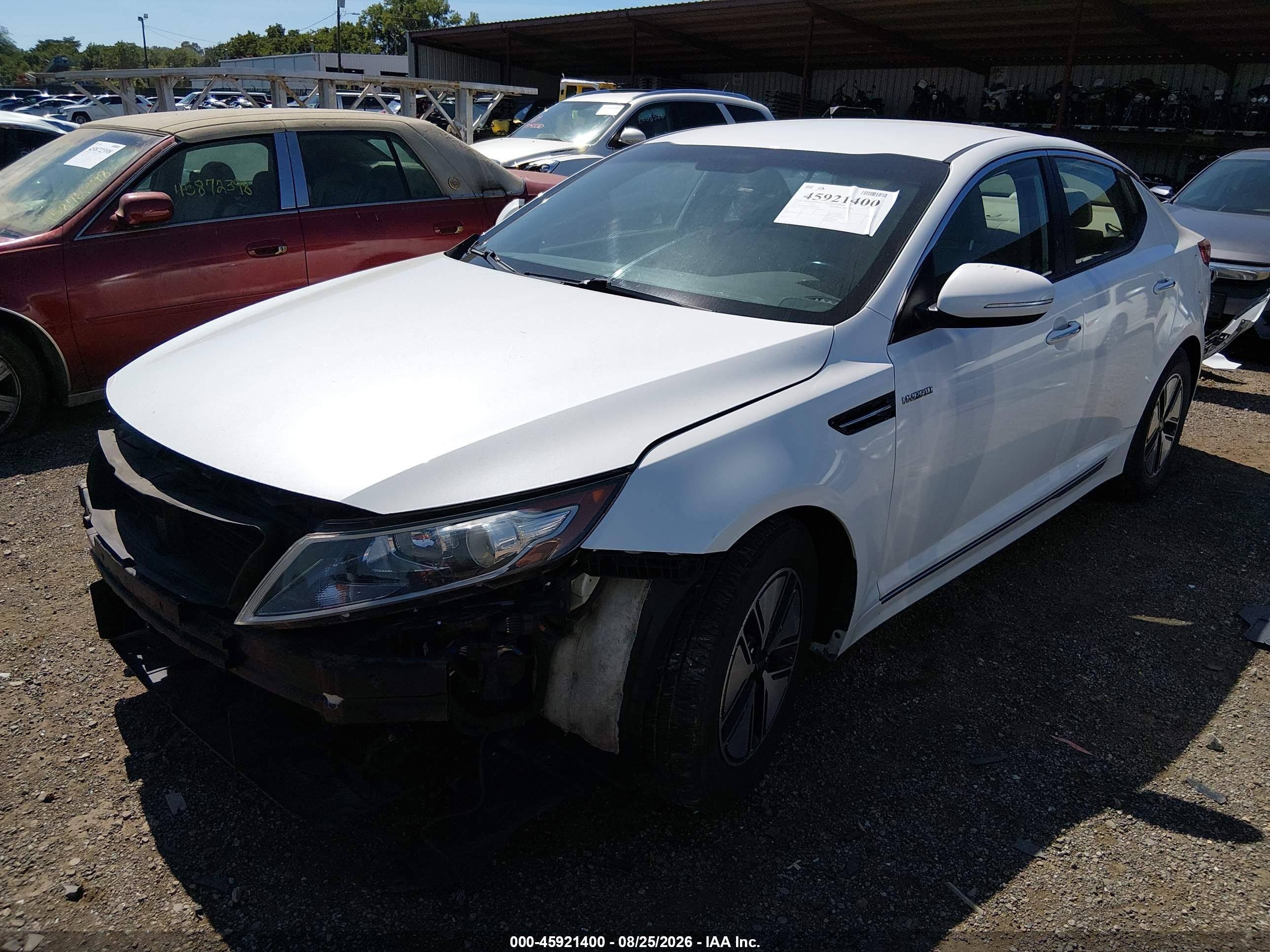 2013 Kia Optima Hybrid Lx White vin: KNAGM4AD2D5061559